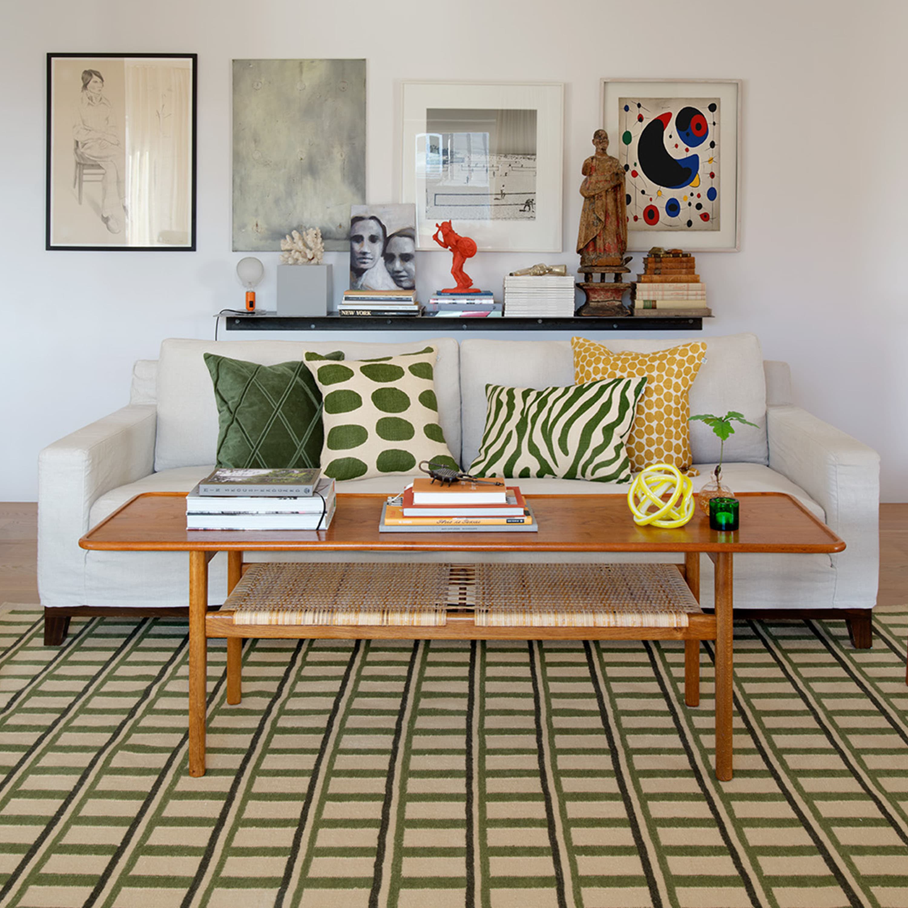 Mysore Wollteppich Off White/Green/Dark Green 180x270