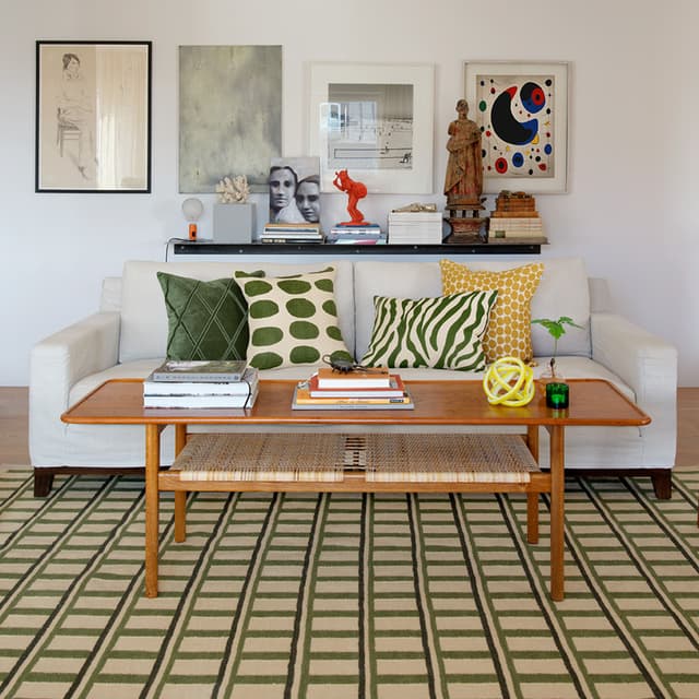 Mysore Wollteppich Off White/Green/Dark Green 180x270