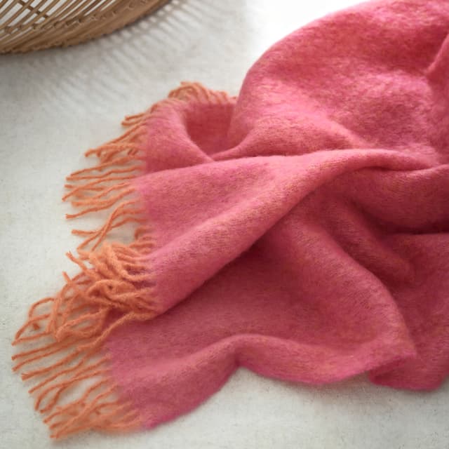 Mohair Throw Orange/Peony Melange
