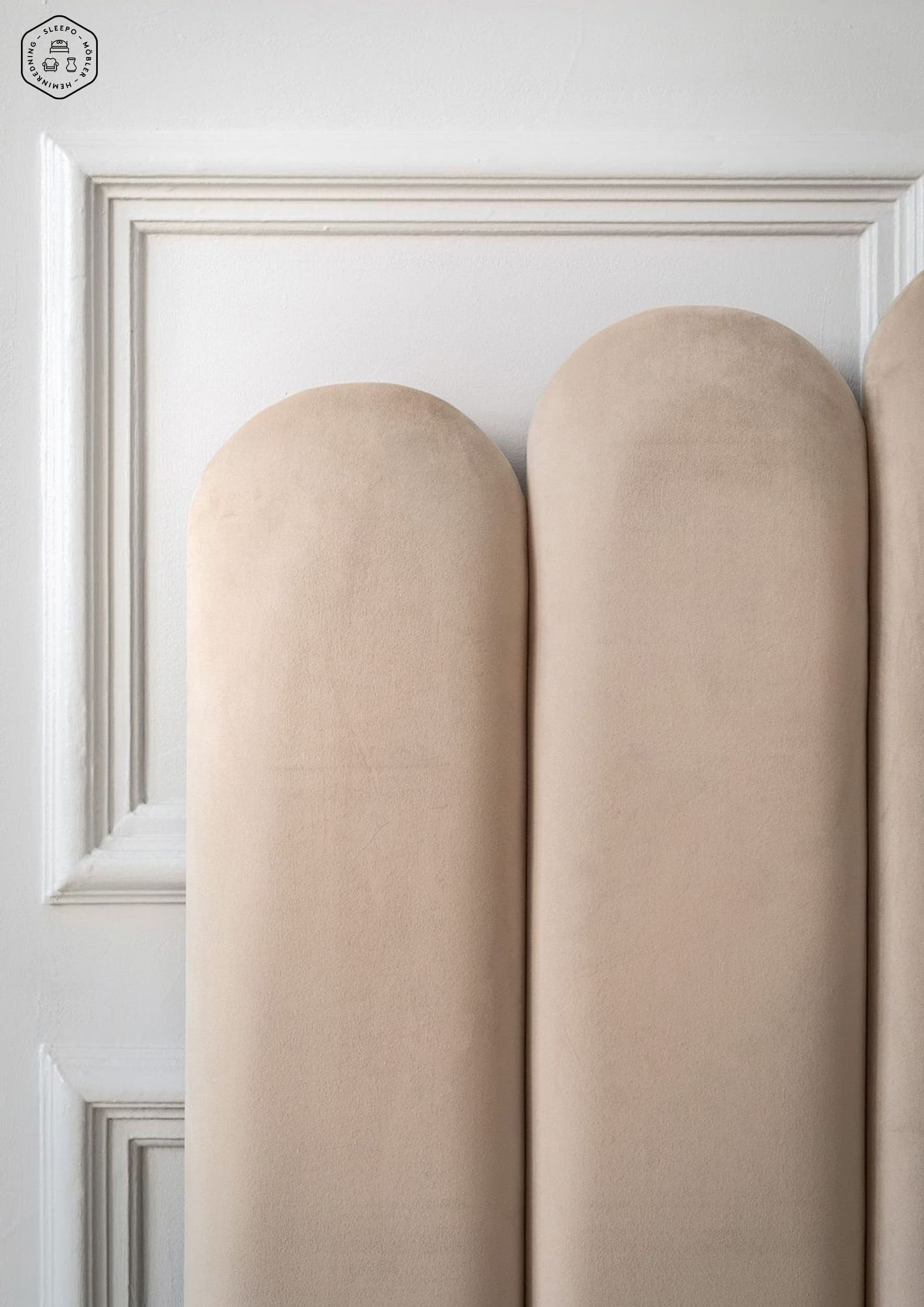 Art Samt-Kopfteil Beige 160cm