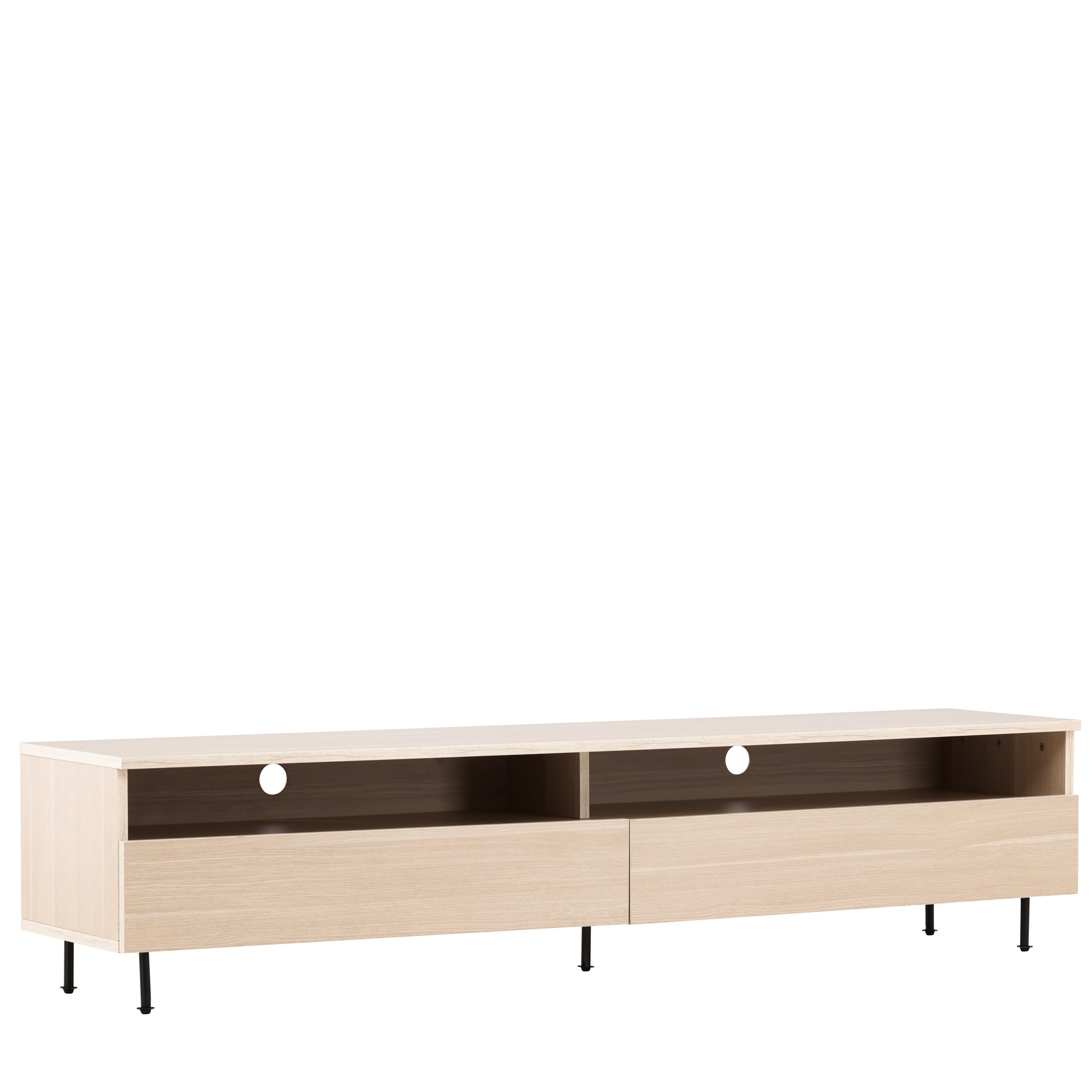 Navarra TV-Bänk Matte Black/Whitewash 180cm