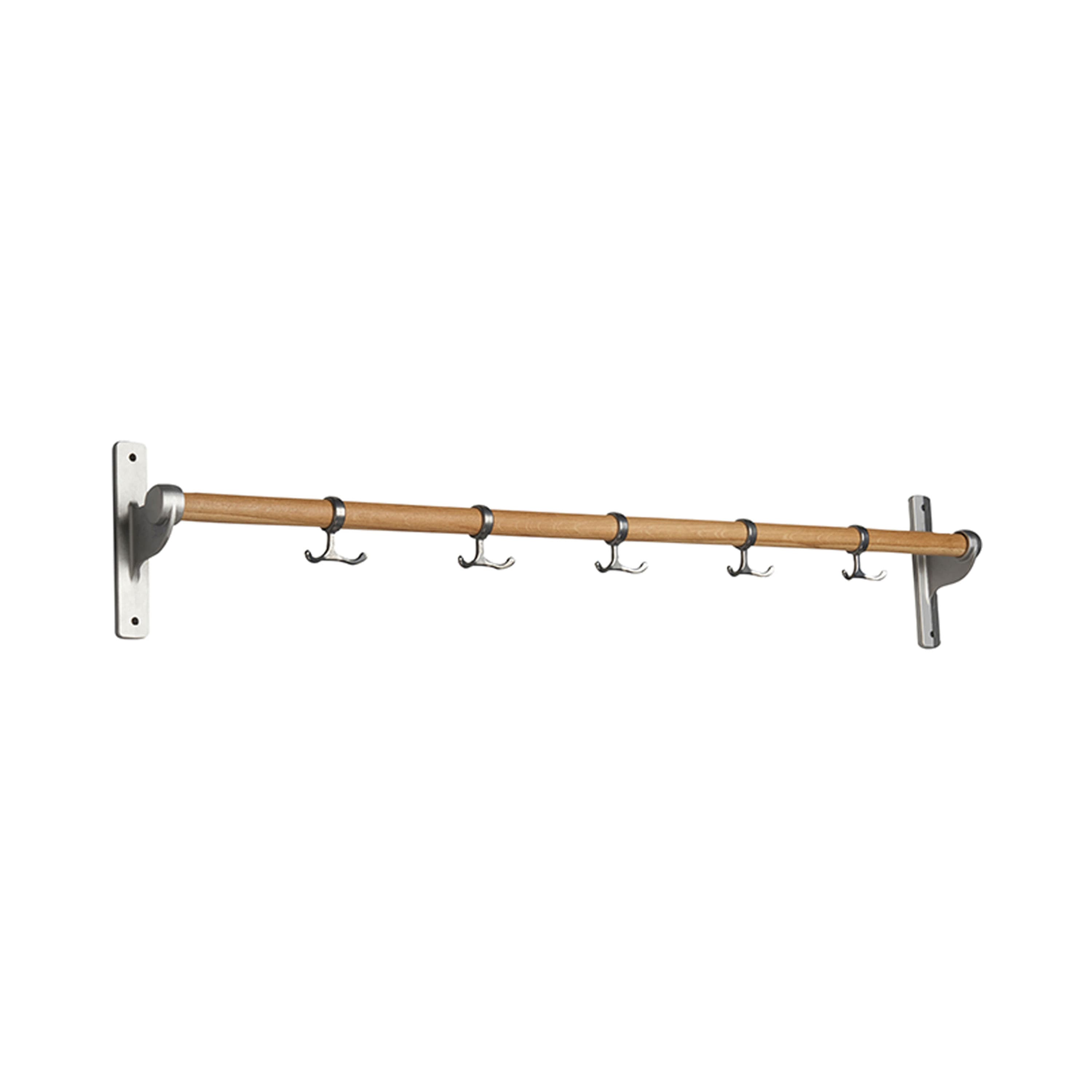Nostalgi Coat Rack Oak/Aluminium 100cm