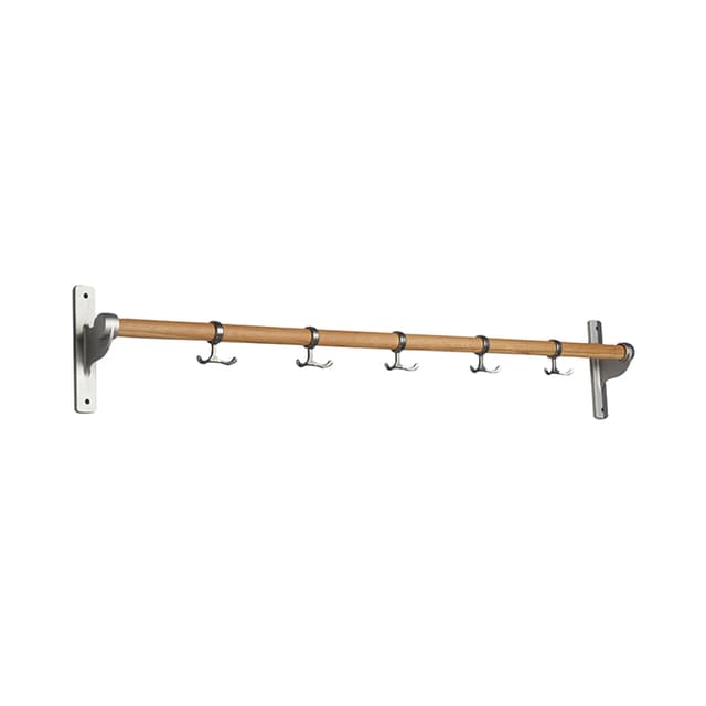 Nostalgi Coat Rack Oak/Aluminium 100cm