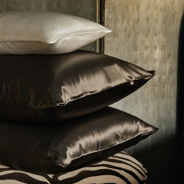Sogno Kissenbezug Seide Braun/Grau 50x60