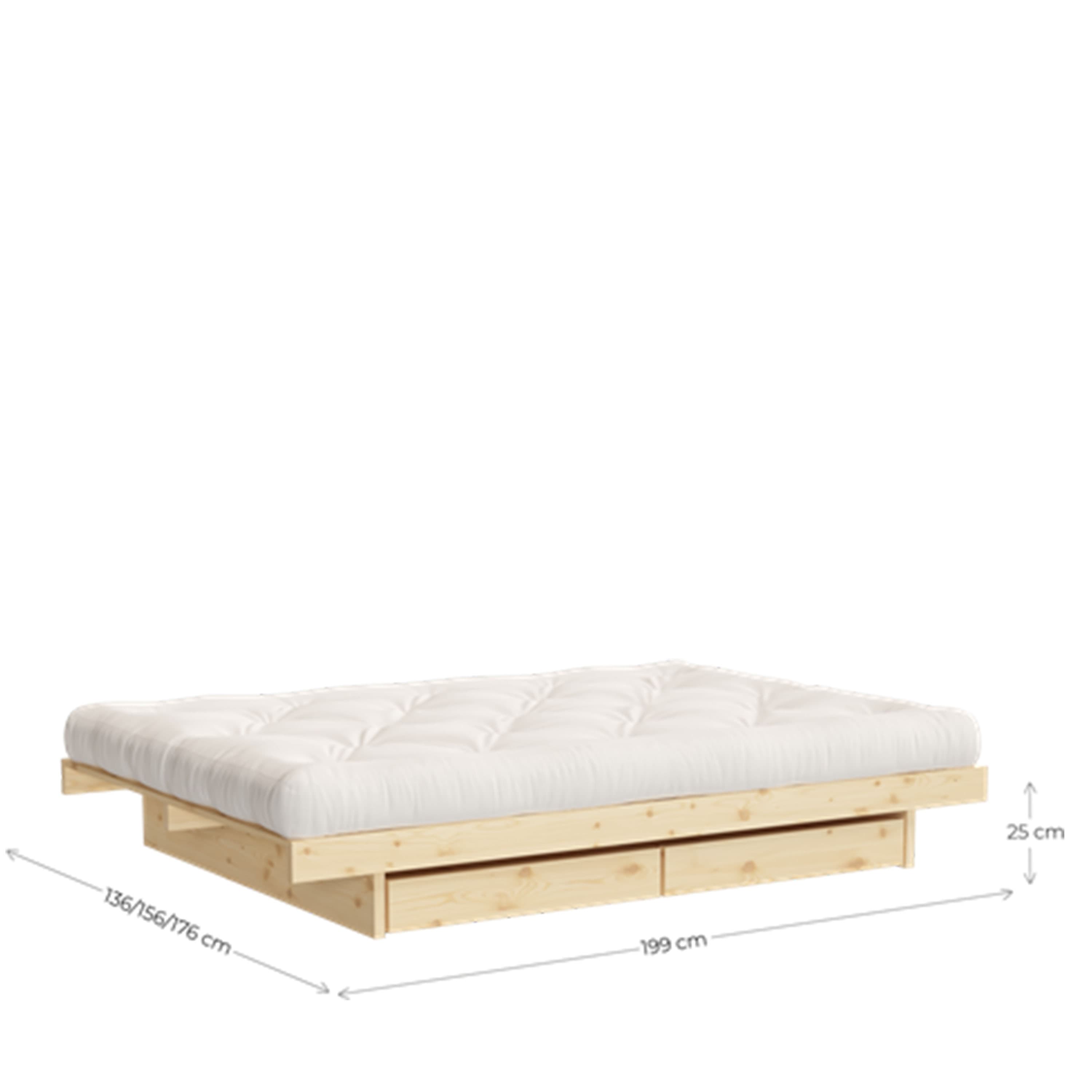 Kanso Bed frame incl. 4 Drawers Raw 180cm