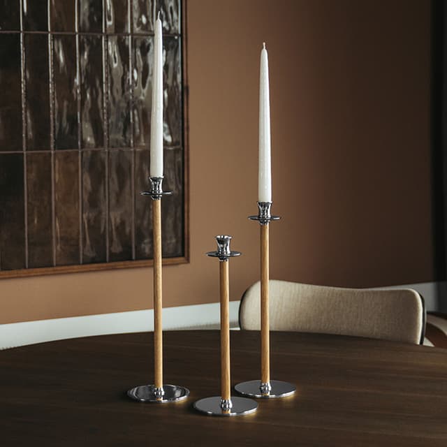 Alto Basso Candle Holder Silver/White Pigmented 30cm