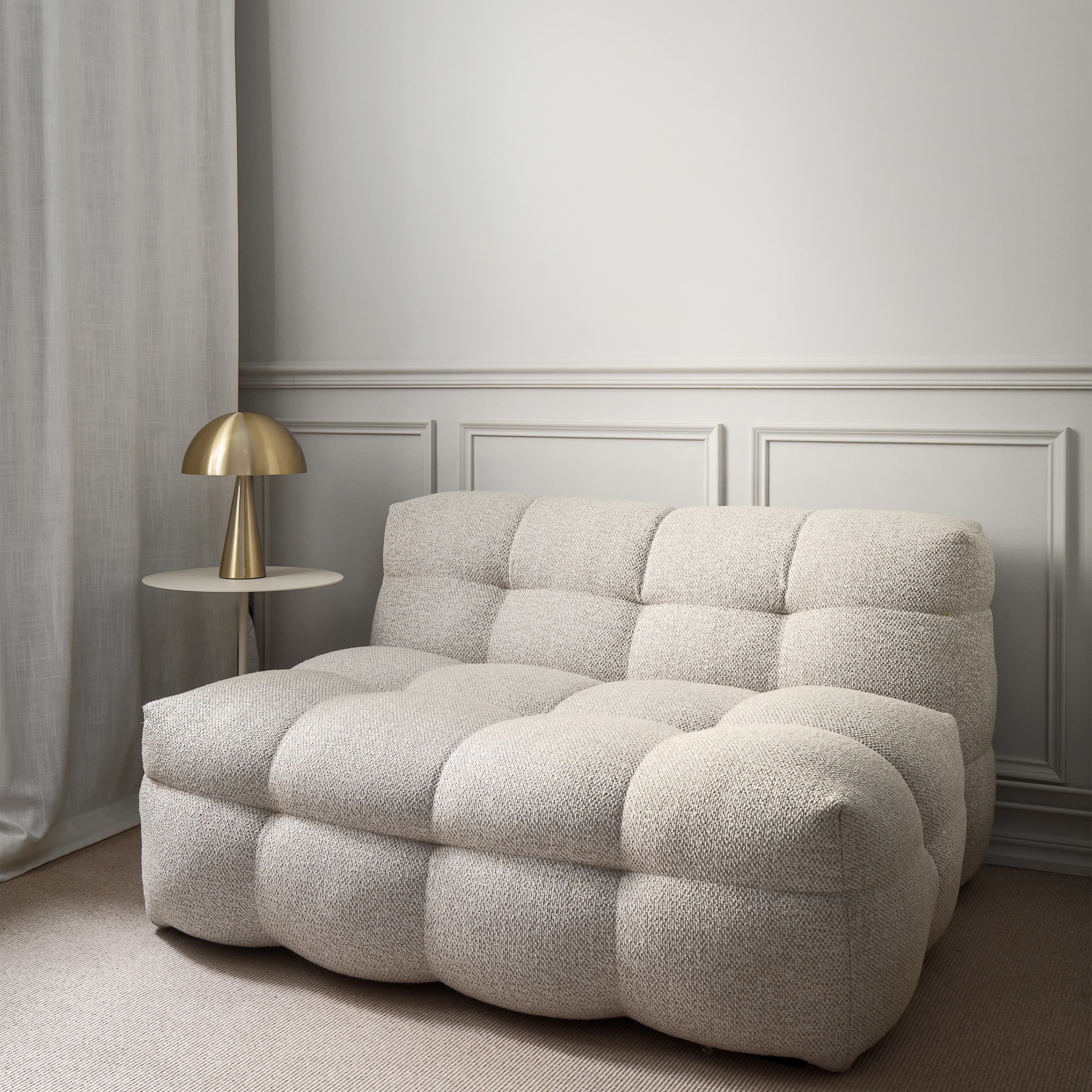 Billie Loungesessel Beige Bouclé 120cm