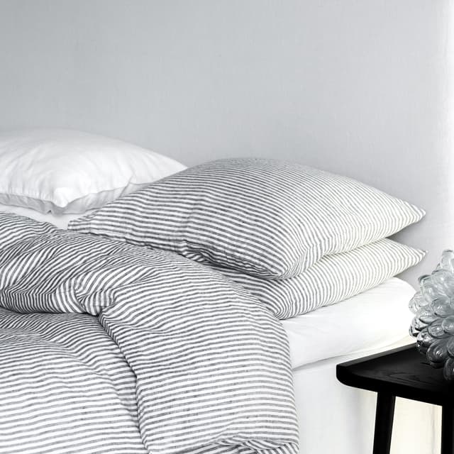 Duvet Cover Linen Grey/White 240x220