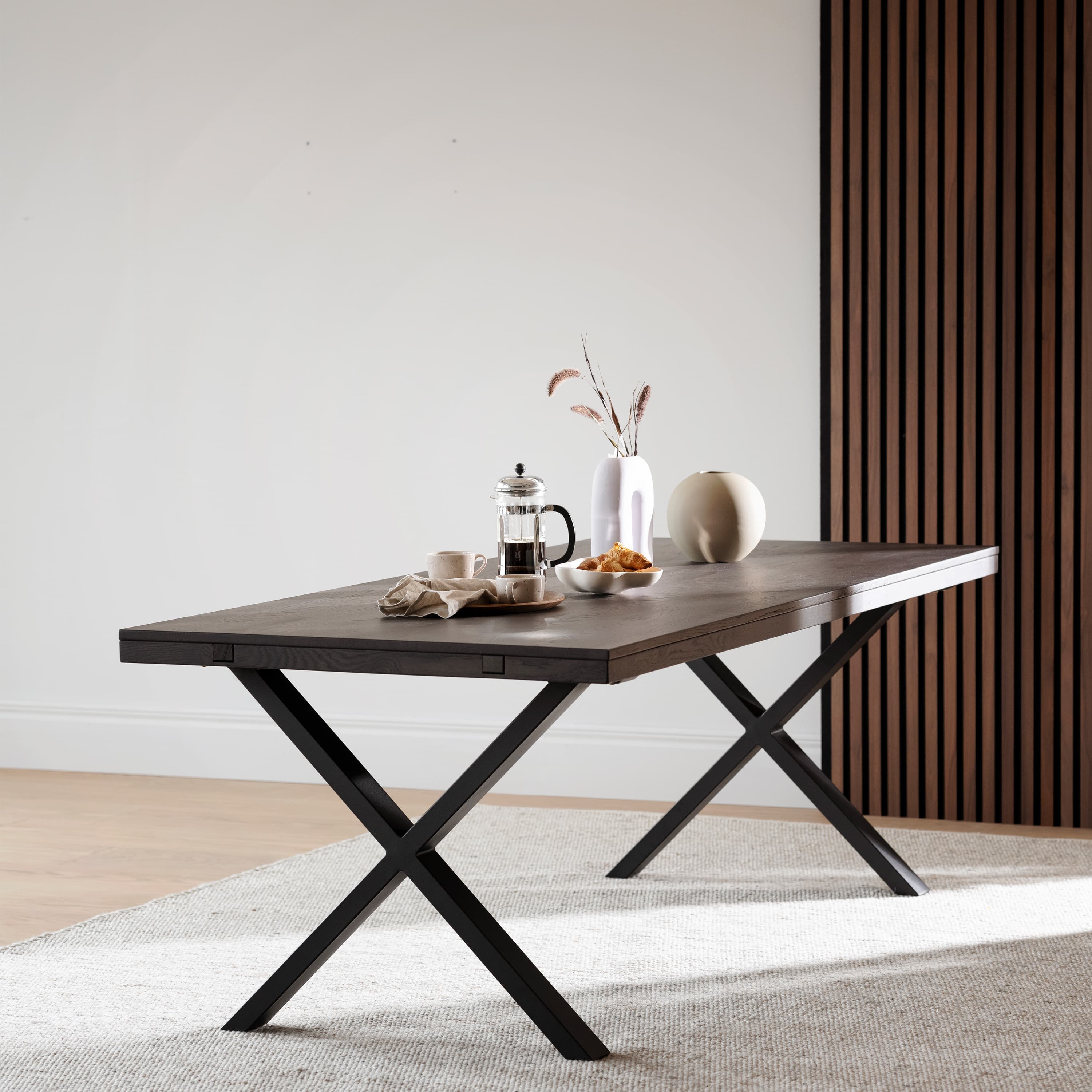 Brooklyn Esstisch X-Bein Dunkelbraune Eiche 220cm