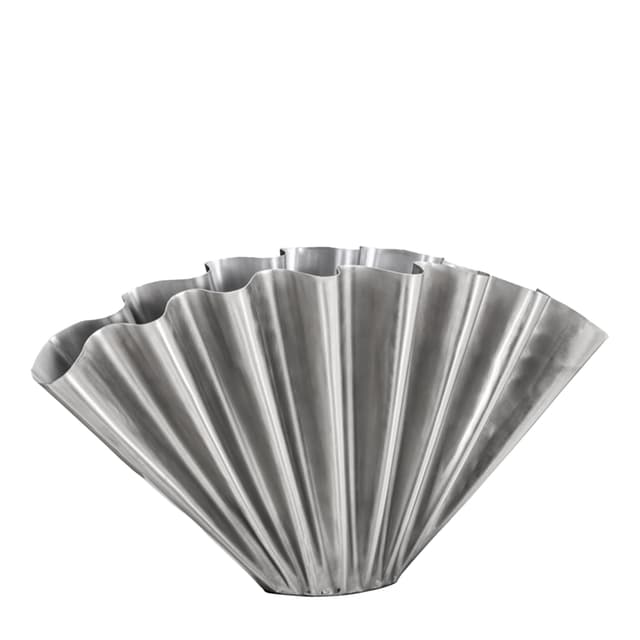 Flood Vase Brushed silver finish 30cm