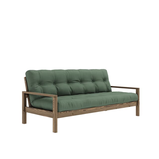 Knob Schlafsofa Braun/Olivgrün 130cm