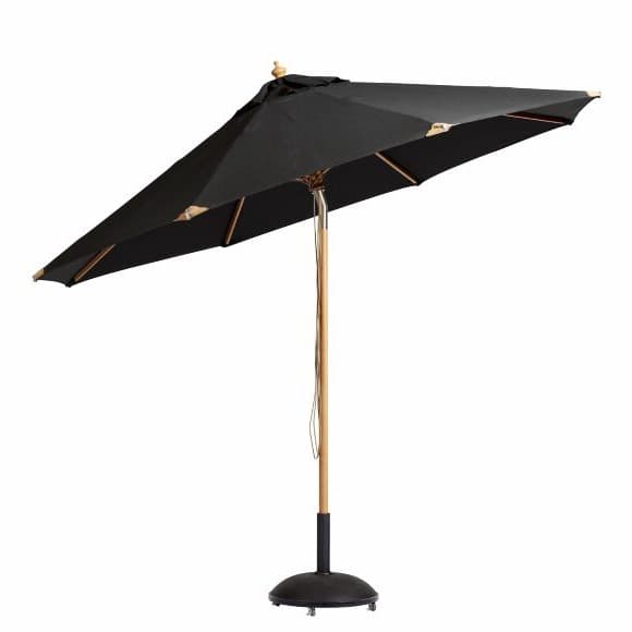 Pomino Sonnenschirm Schwarz/Teak Ø330