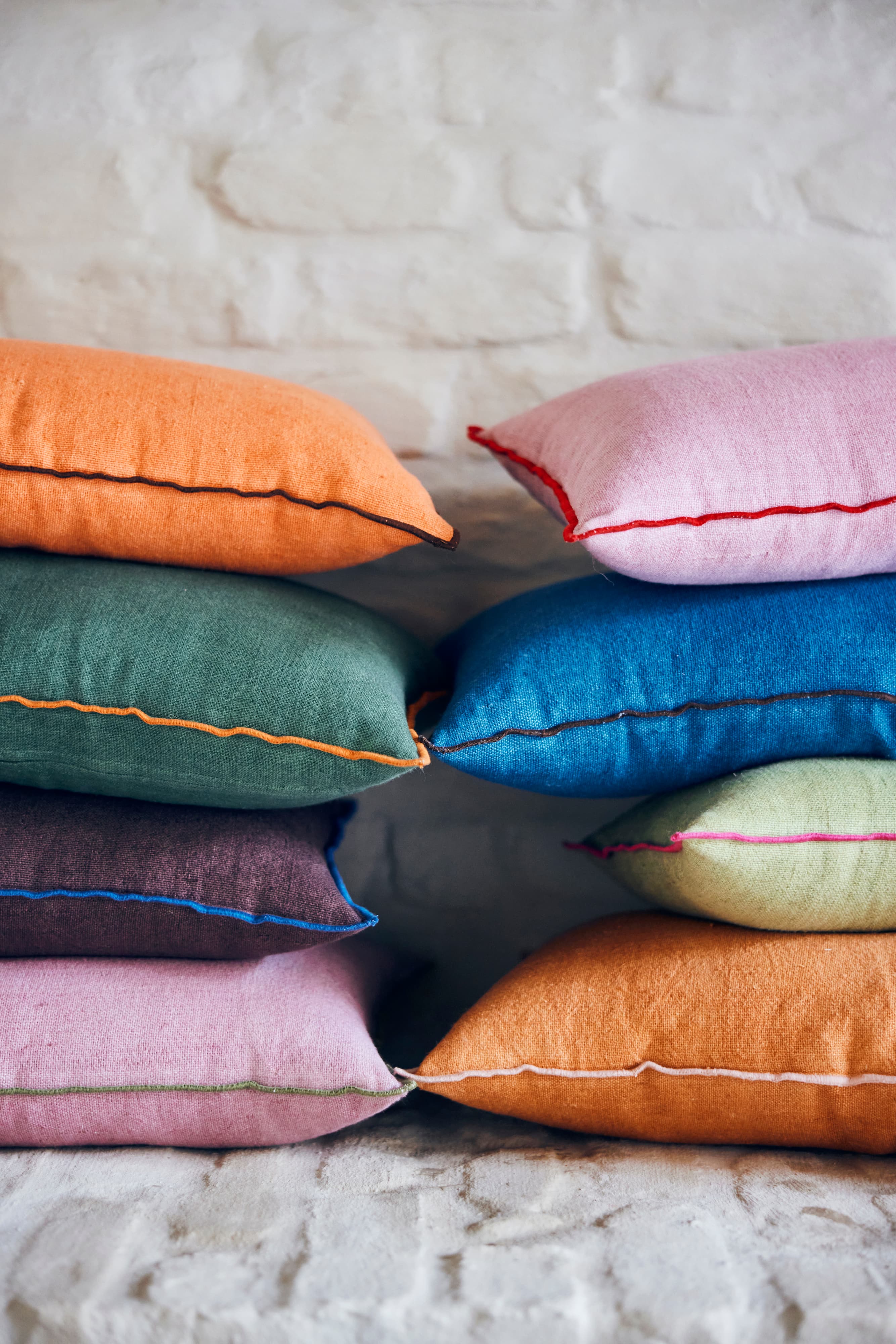Linen Zierkissen Landhausstil 60x35