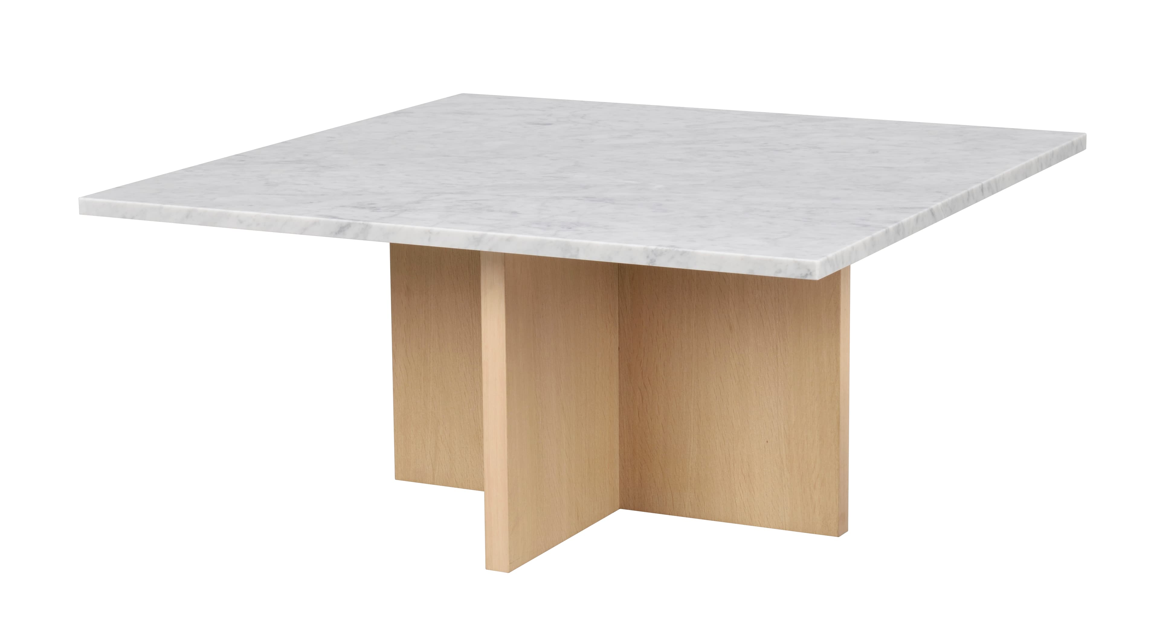 Brooksville Couchtisch Weißer Marmor/Weiß pigmentiert 90x90