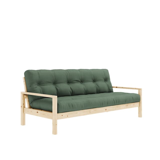 Knob Schlafsofa Natur/Olivgrün 130cm