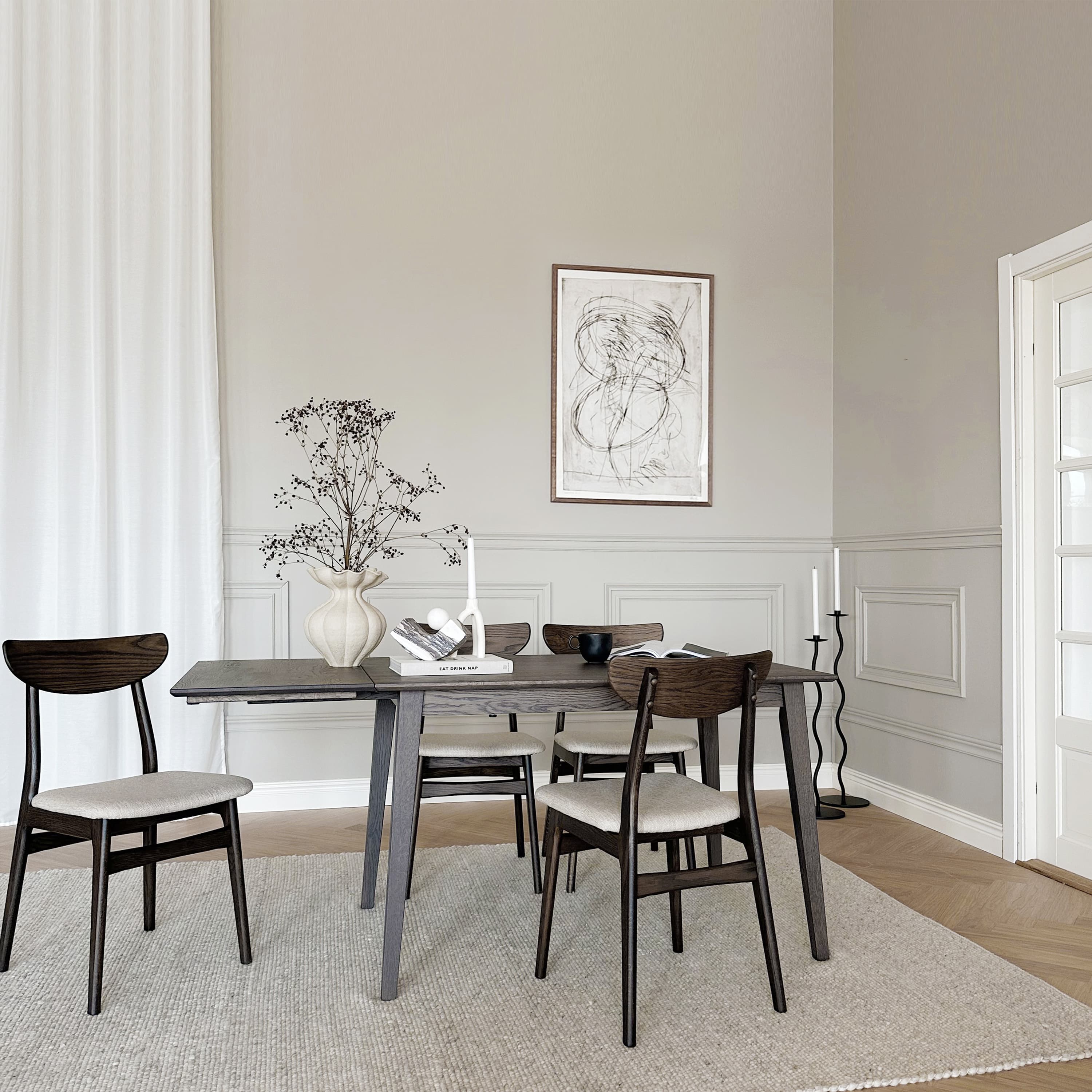 Filippa Folding Table Dark Brown Oak 120cm