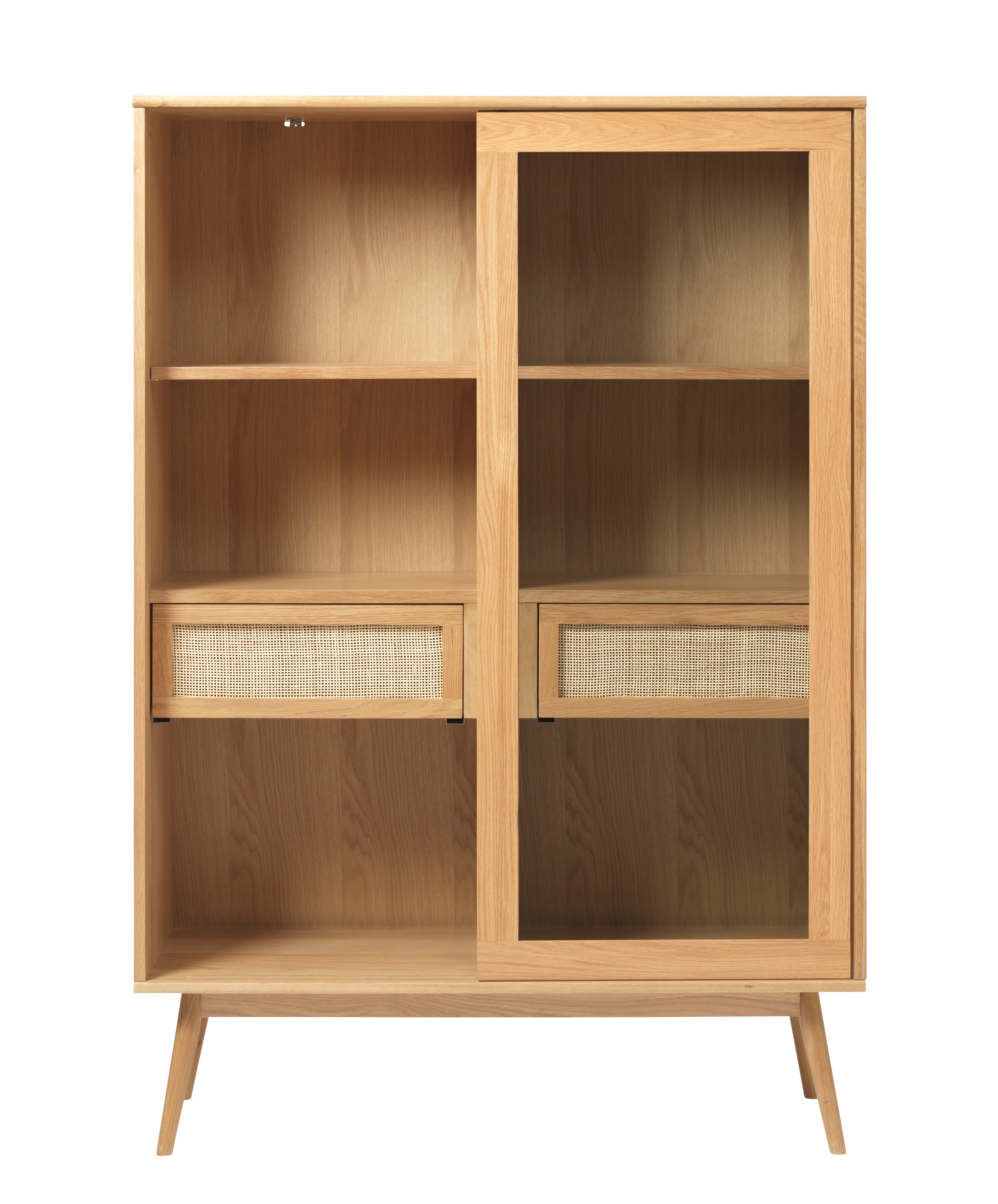 Sofia Glass Cabinet Natural Oak 160cm