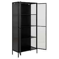 Neah Vitrine Schrank Schwarz 180cm