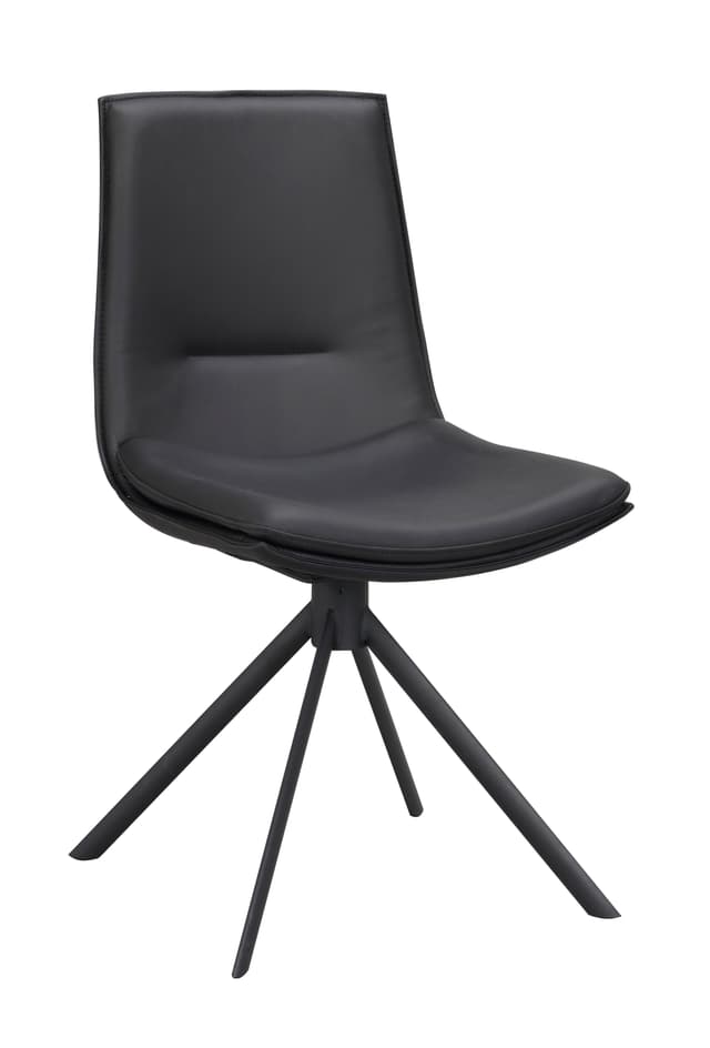 Lowell Drehstuhl Esszimmerstuhl Leder Schwarz