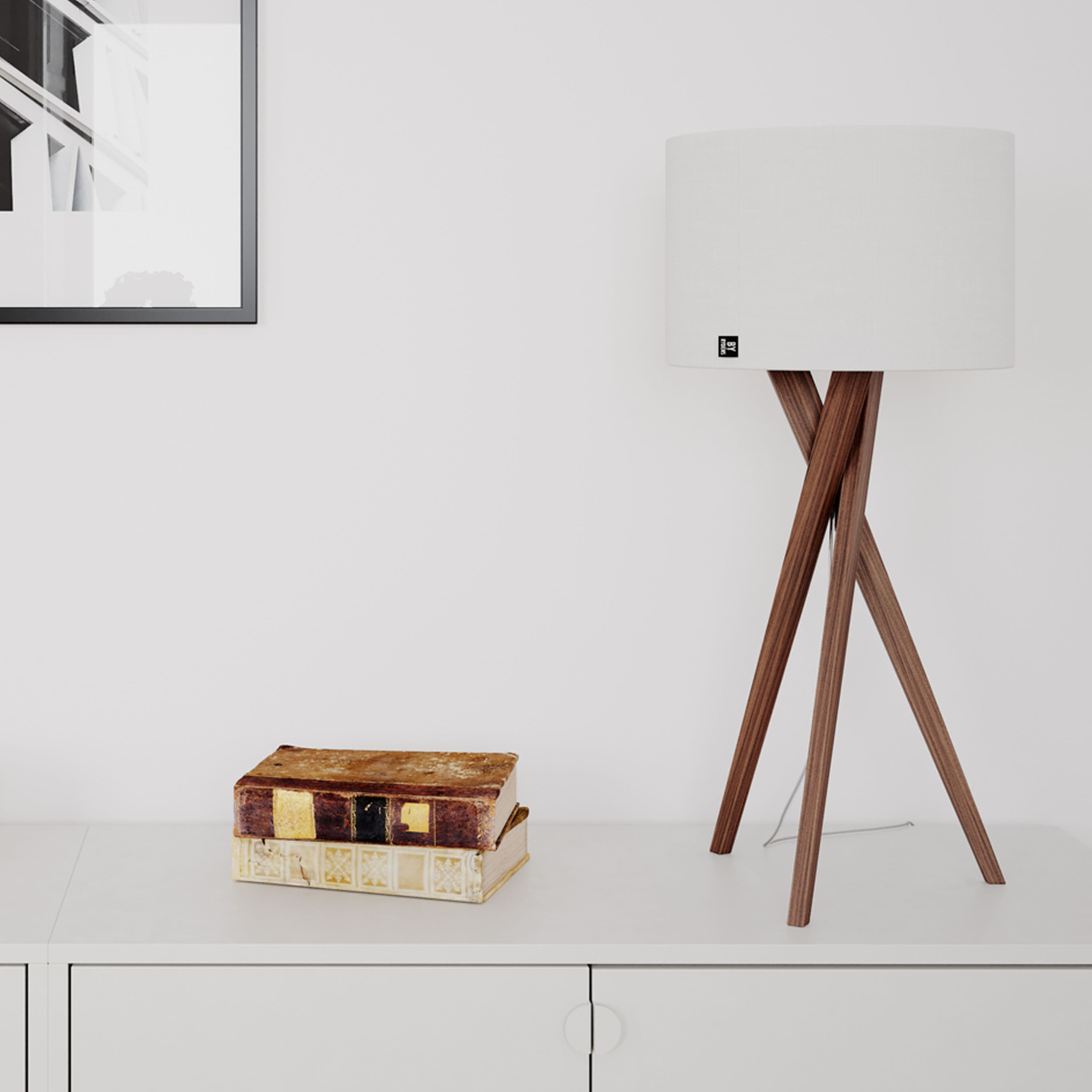 Vega Bordslampa Valnöt/Vit 55cm