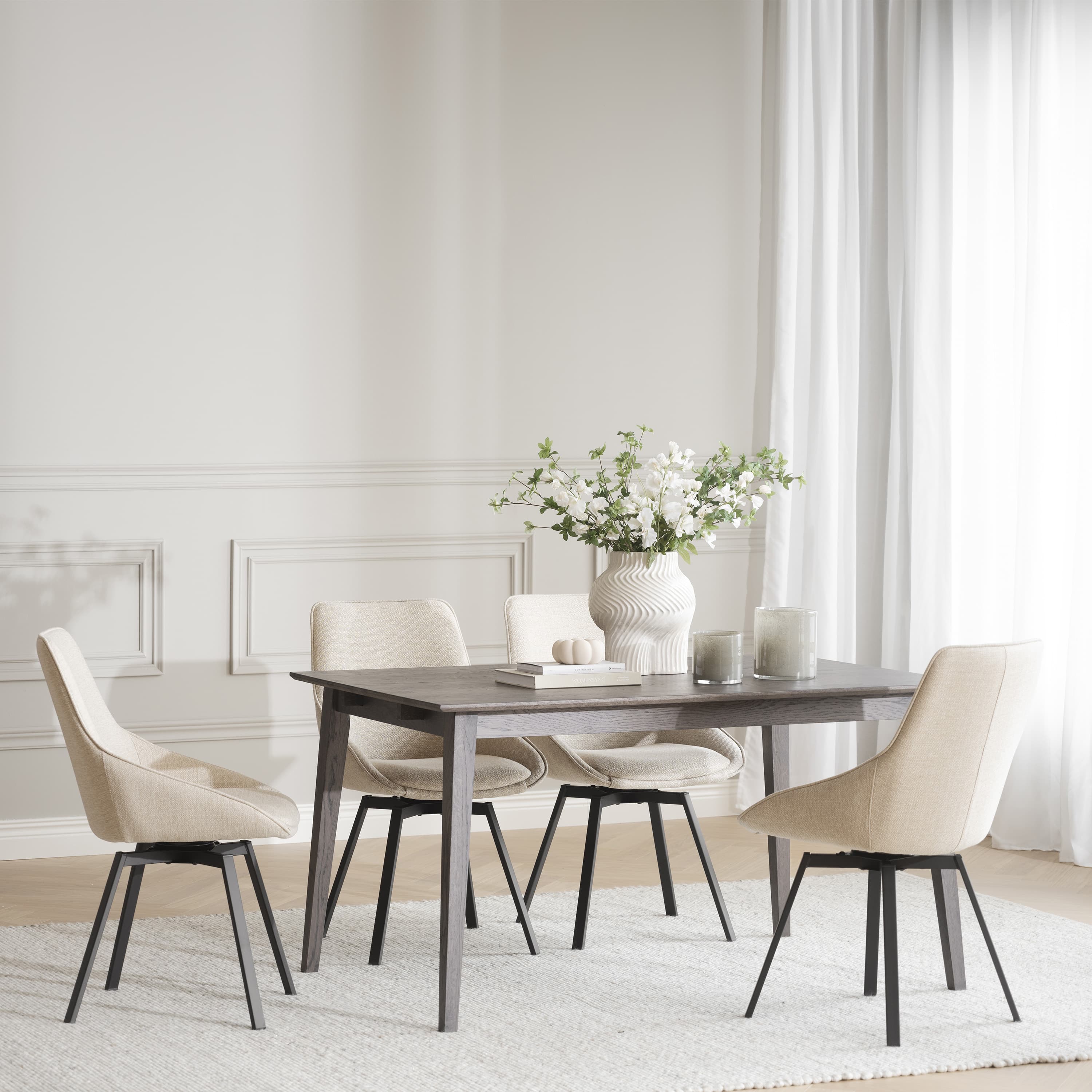 Filippa Dining Table Dark Brown Oak 140cm