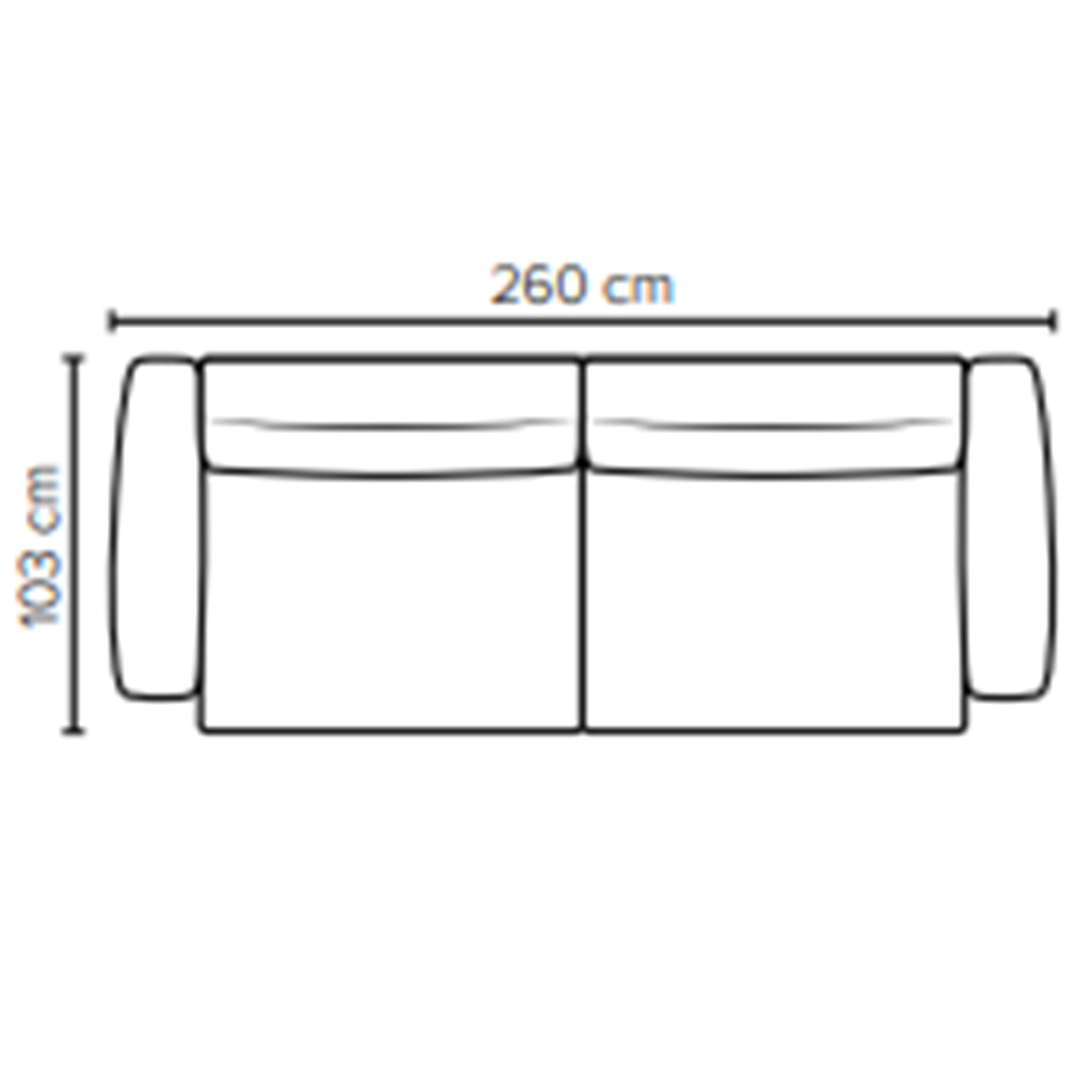 Mila 3-seater Sofa Moss 260cm