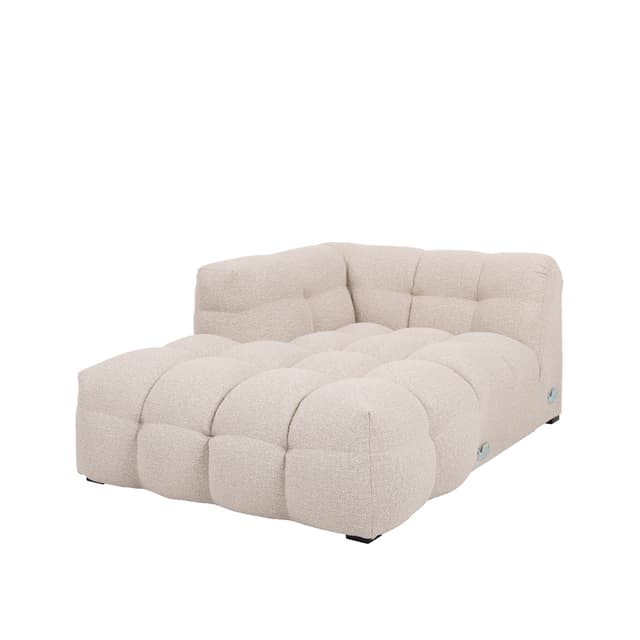 Billie Chaiselongue-Modul Links Armlehne Beige Bouclé 118cm