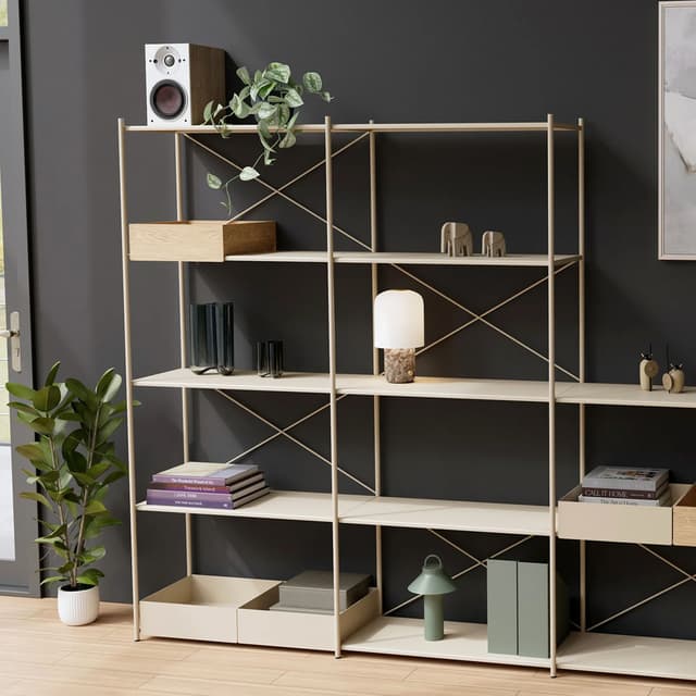 Arturo 5-Tier Shelf Desert Sand 75x175