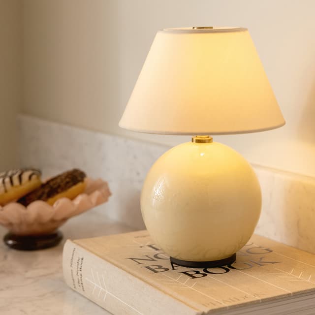 Iris Portable Table Lamp Cream 16cm