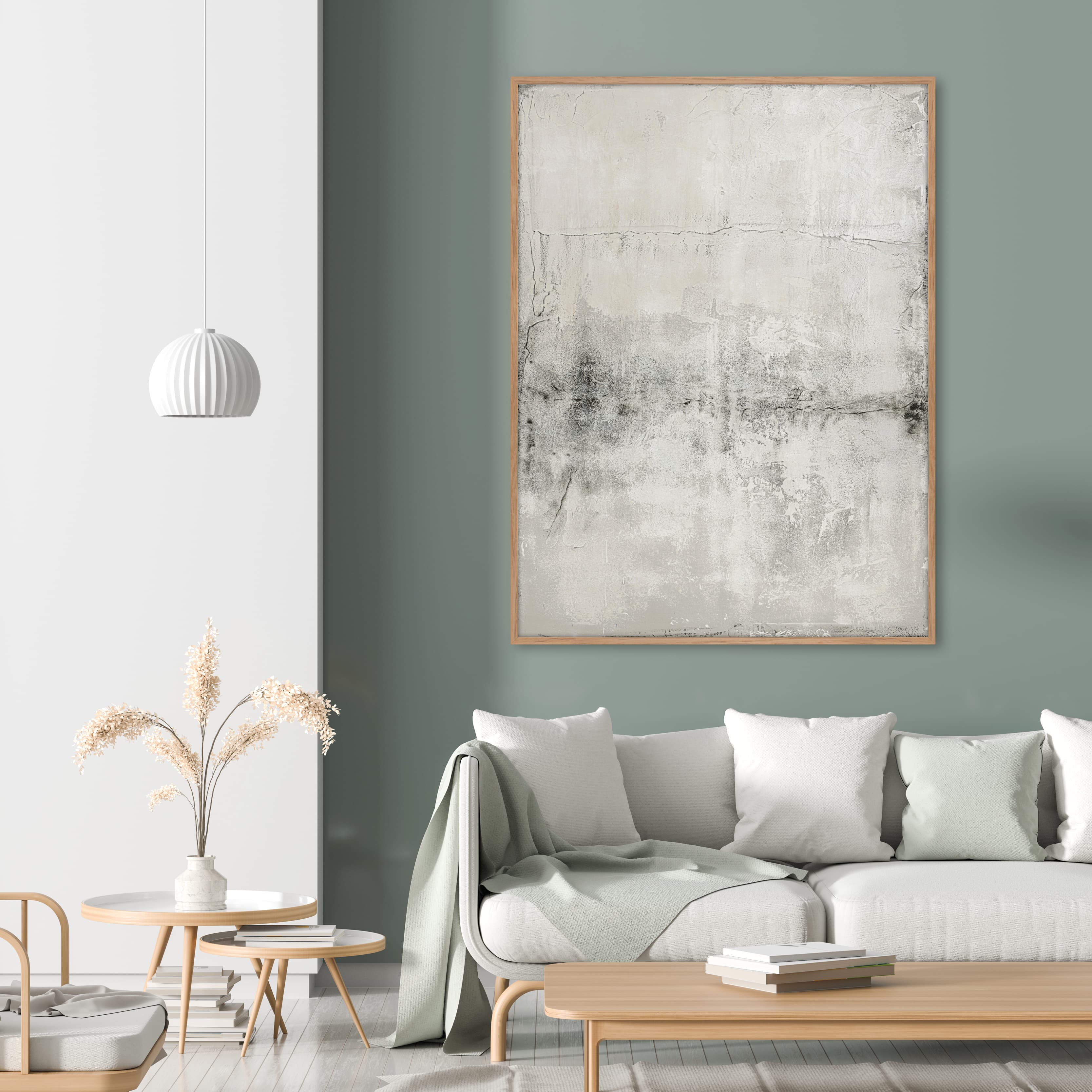 Simple Wohnzimmer 8 Bild mit Eichenrahmen 90x120cm
