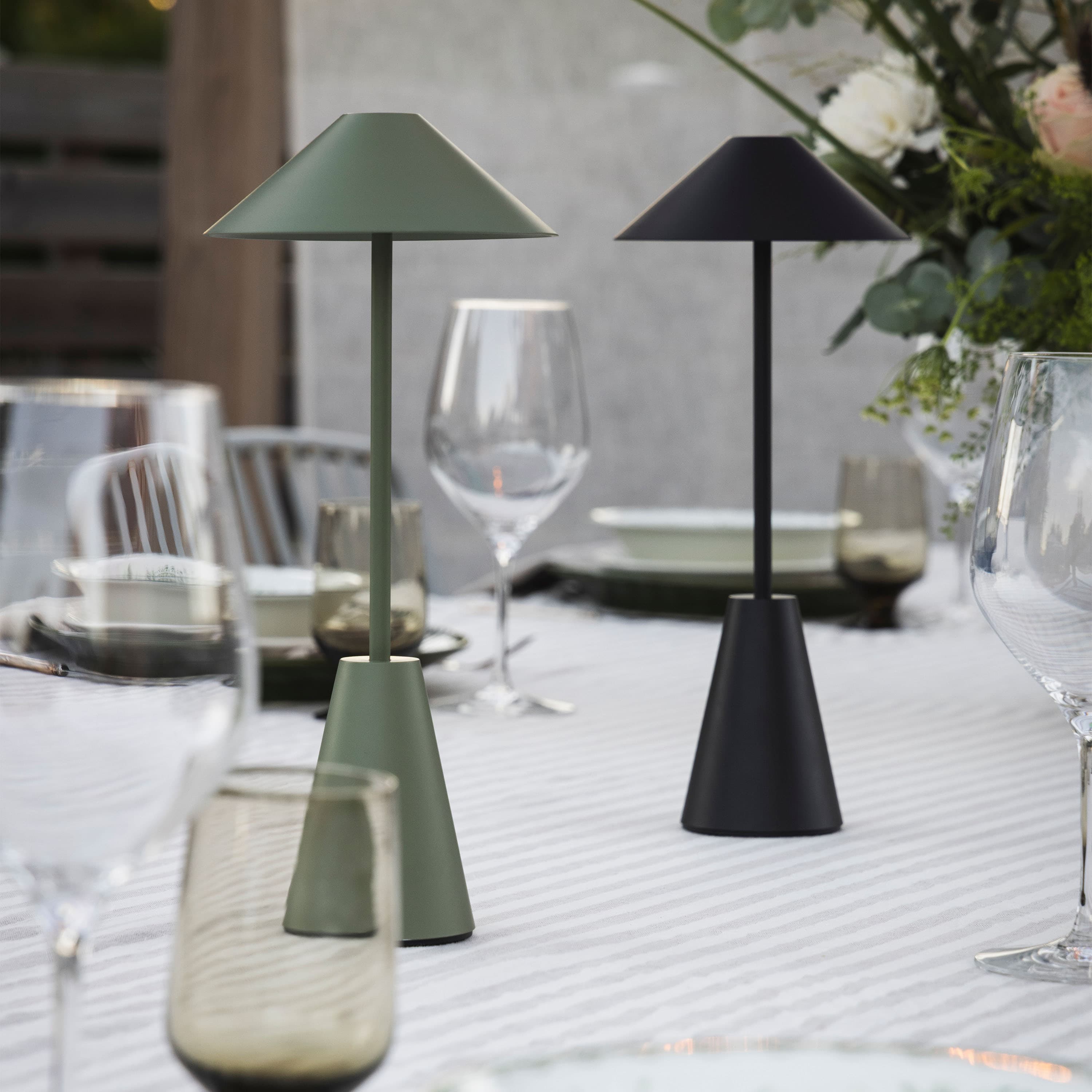 Cannes Portable Table Lamp Moss Green 32cm