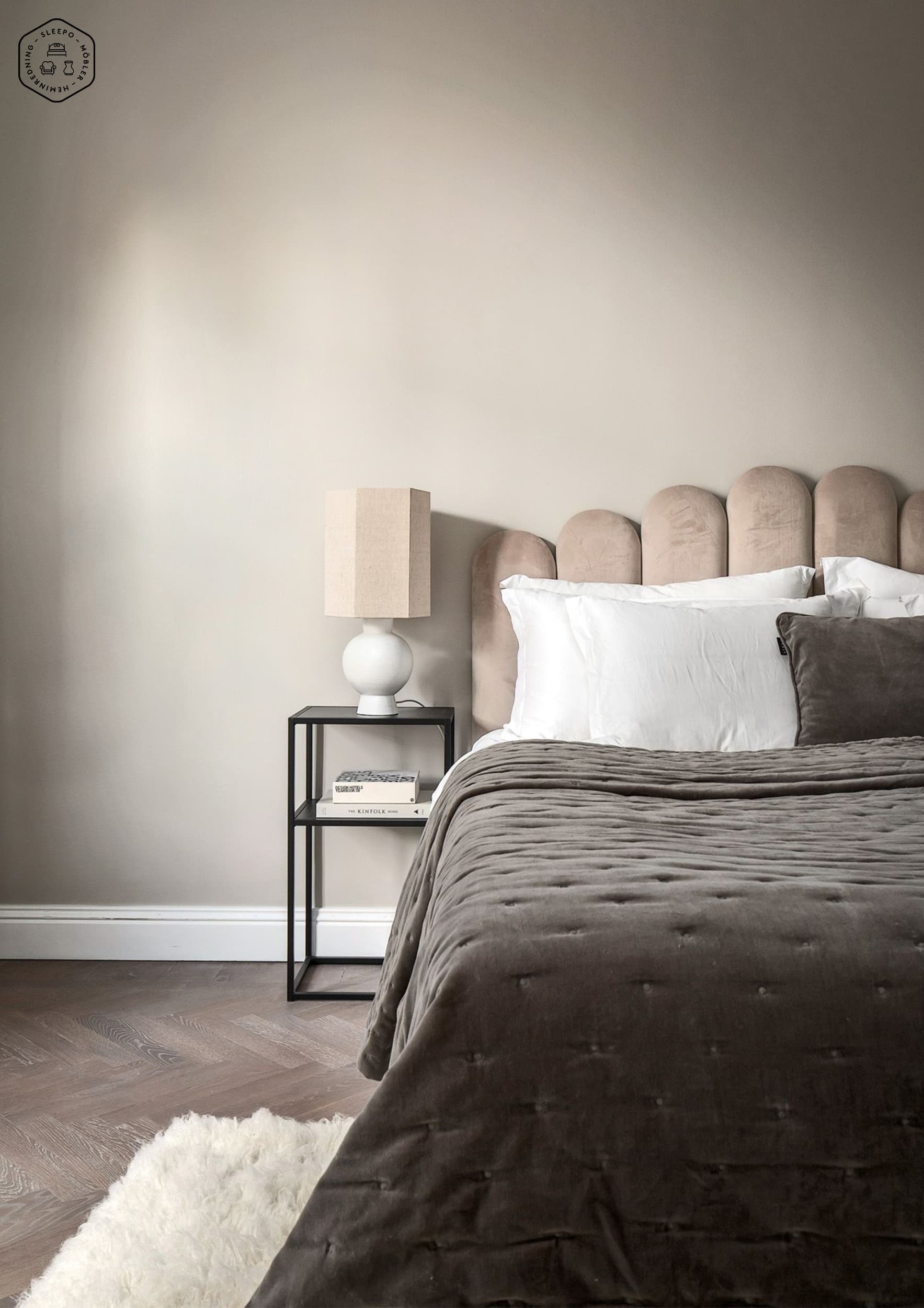 Art Samt-Kopfteil Beige 160cm