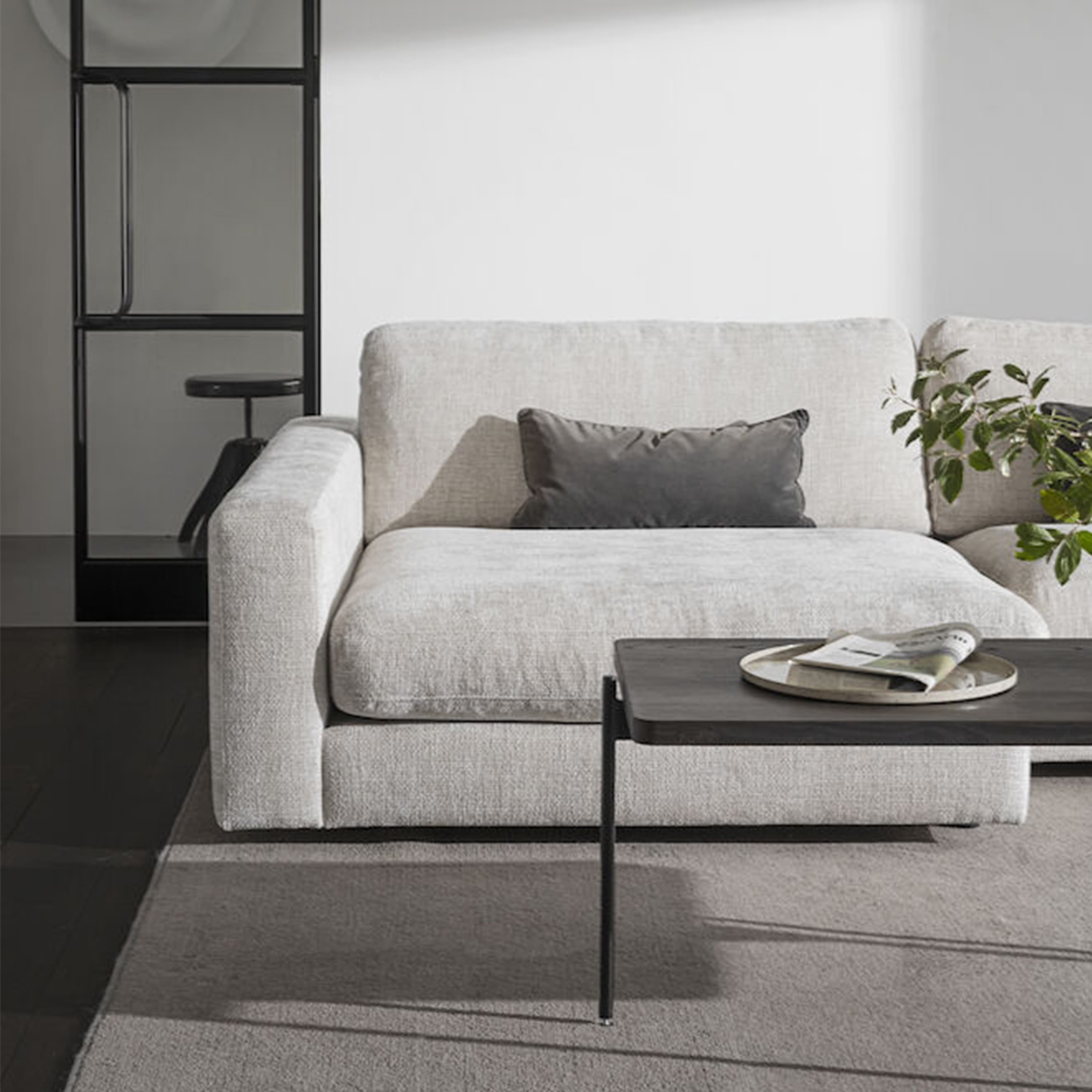 Duncan 3-Sitzer Sofa Chaiselongue Links Hellgrau