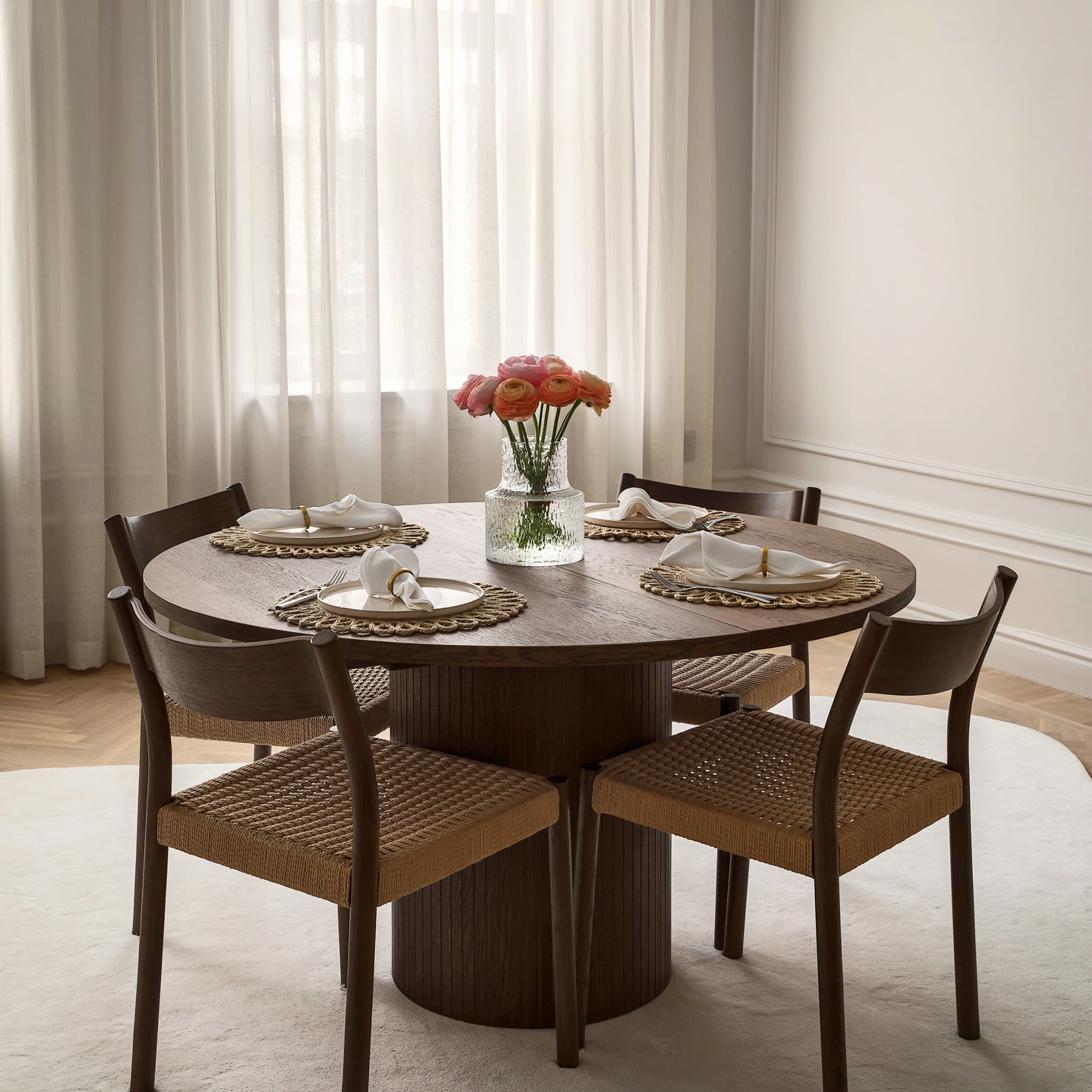 Bauer Dining Table Brown Stained Oak Ø130+50