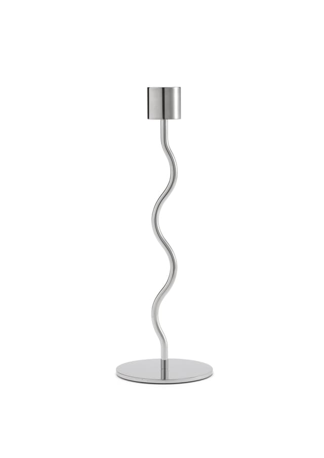Curved Candle Holder Stainless Steel 23cm
