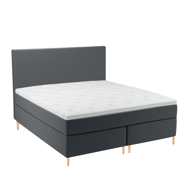 Venus Kontinentalsäng Anthracite 180 Medium/Medium Rundat Träben Ek 13cm