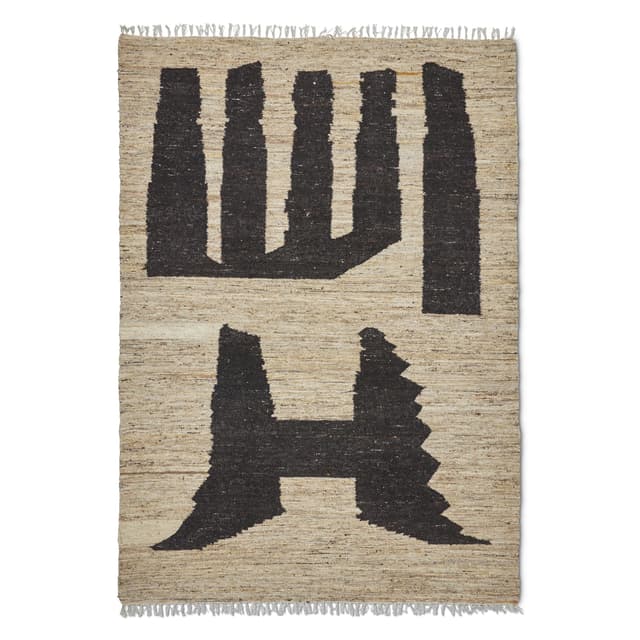 Nira Wollteppich Beige/Braun 200x300