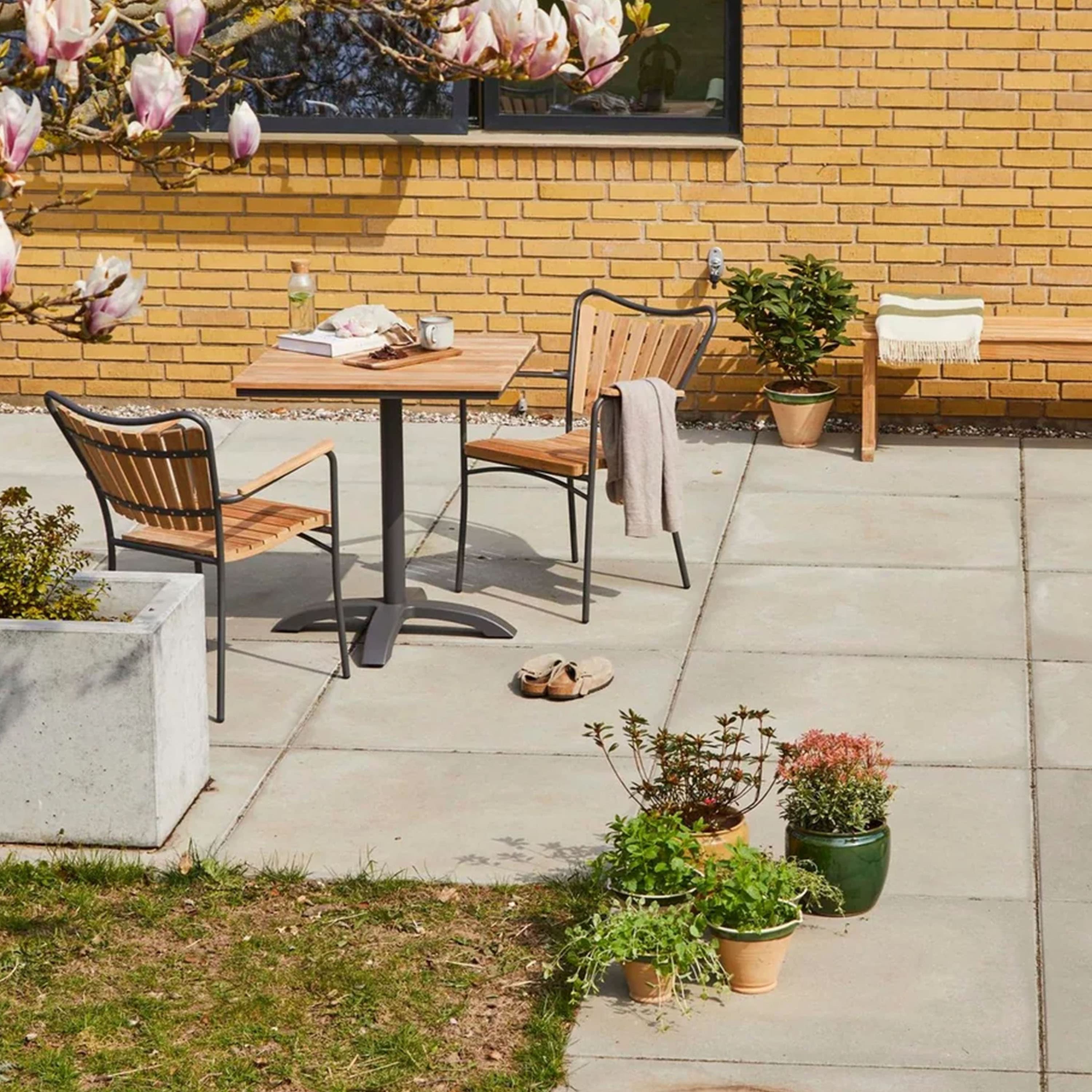 Mood Café Table Sandy Grey/Teak 70x70