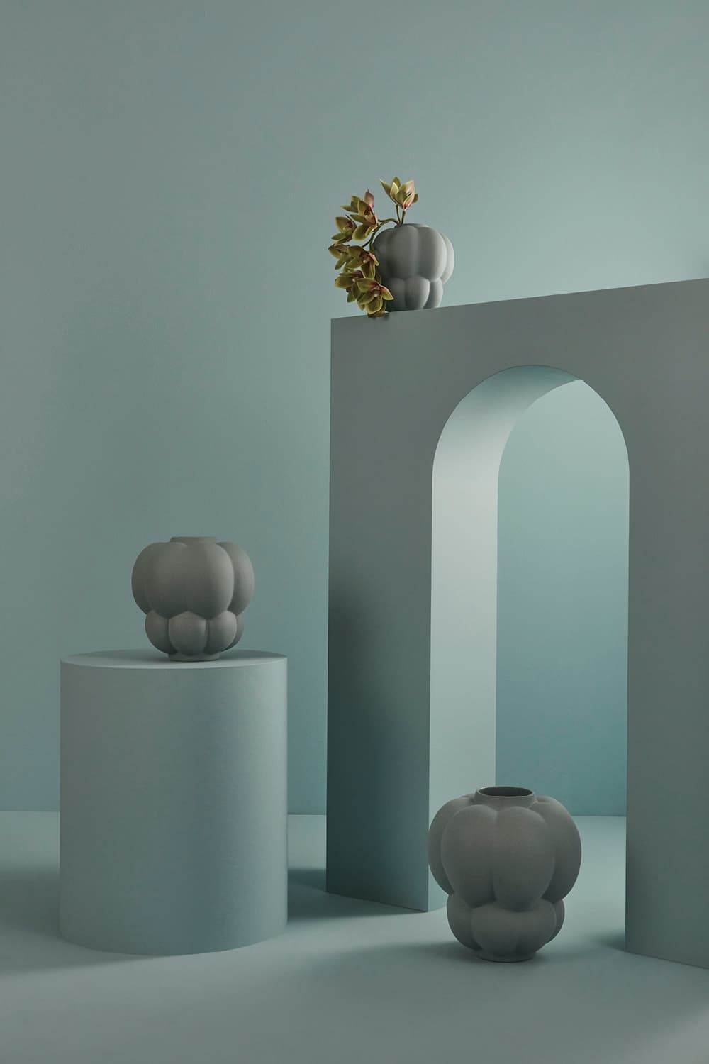 Uva Vase Keramik Blassminze 22cm