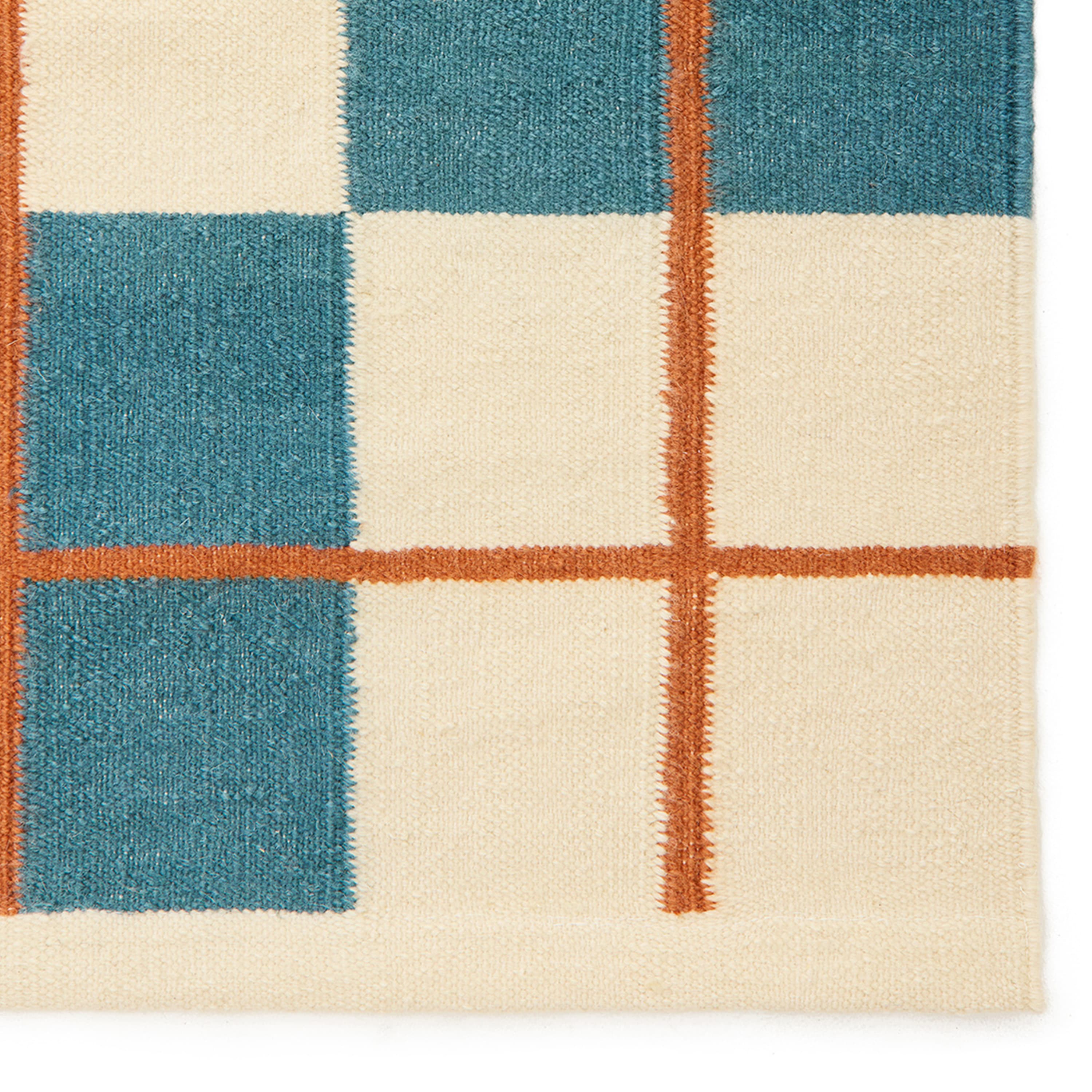 Haveli Wool Rug Heaven Blue/Light Khaki/Rust 230x320