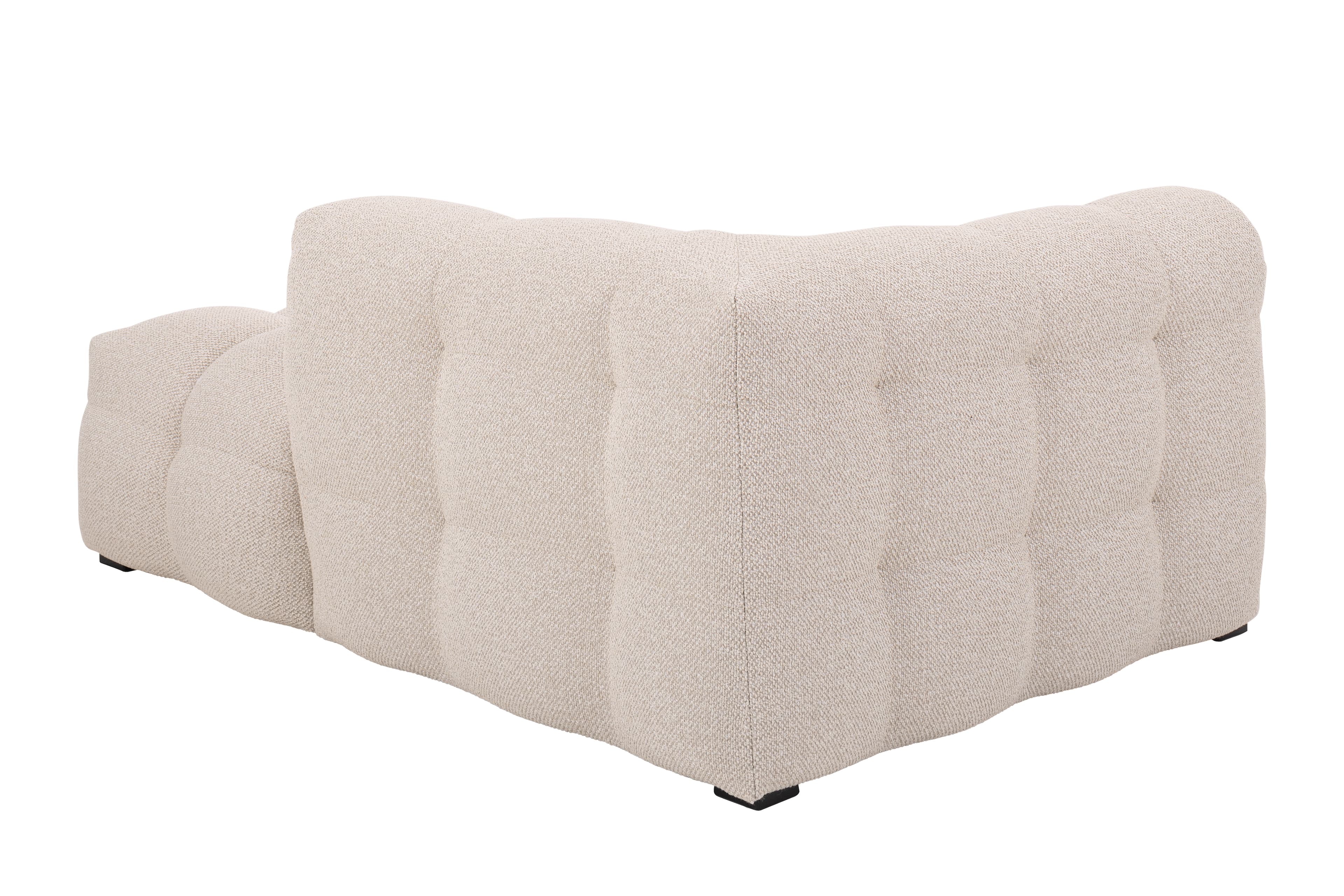 Billie Chaiselongue-Modul Rechts Armlehne Beige Bouclé 118cm