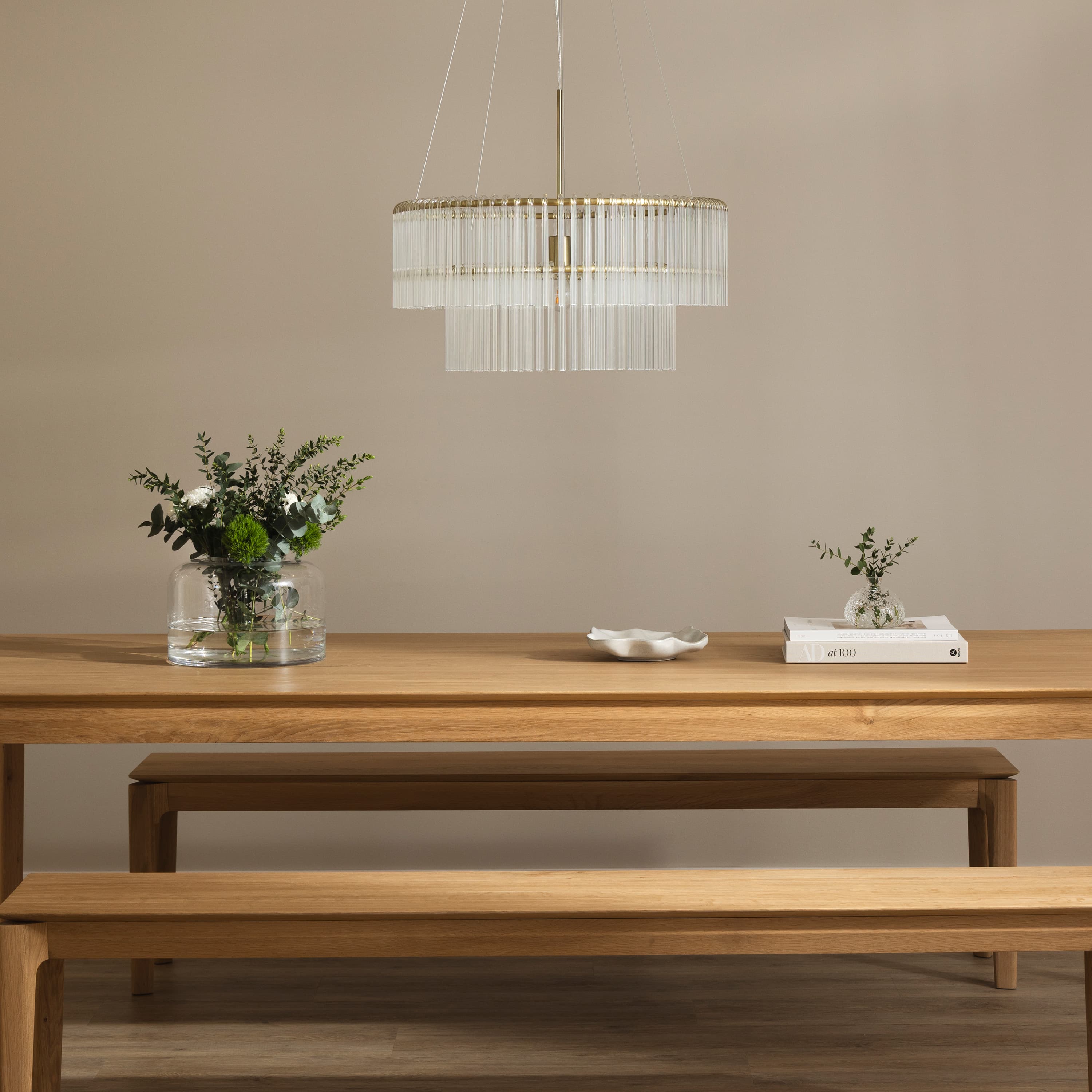 Hook Taklampa Clear/Brushed Brass