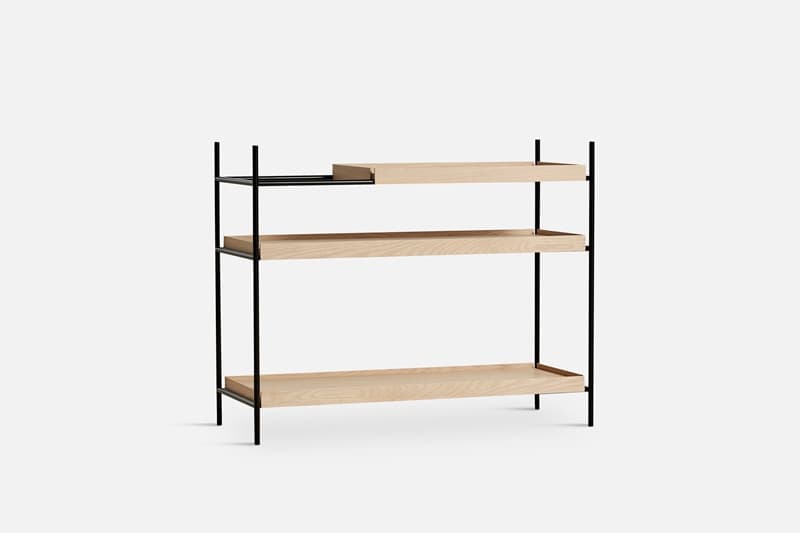 Tray Shelf Black 201cm