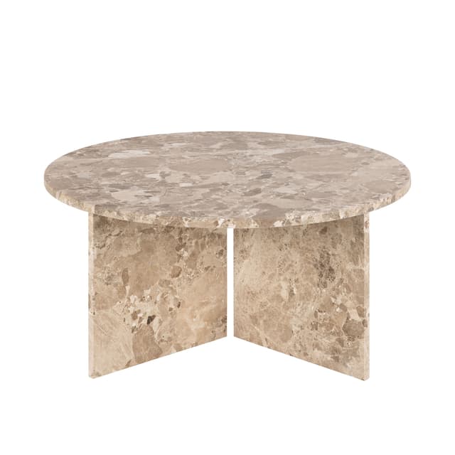 Ilex Couchtisch Rund Marmor Latte Brown Ø90