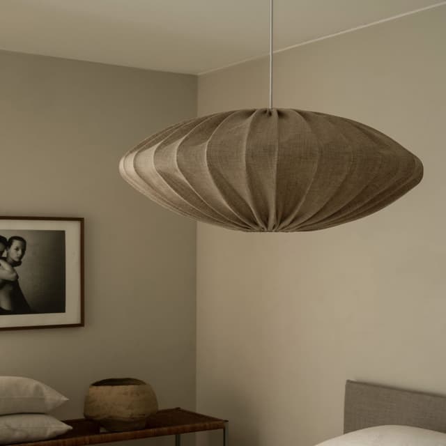 Ellipse Ceiling Lamp Linen Sand 80