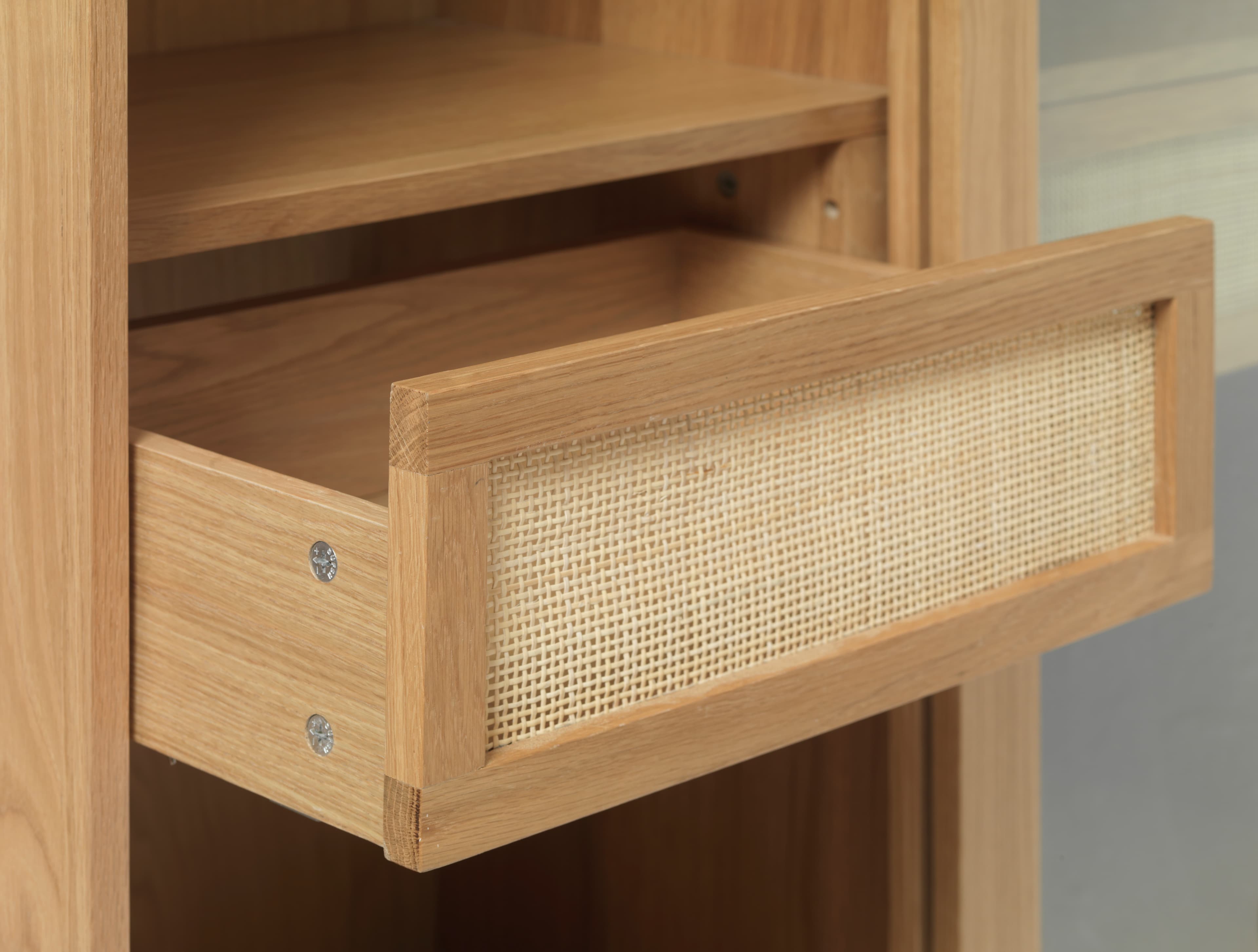 Sofia Glass Cabinet Natural Oak 160cm