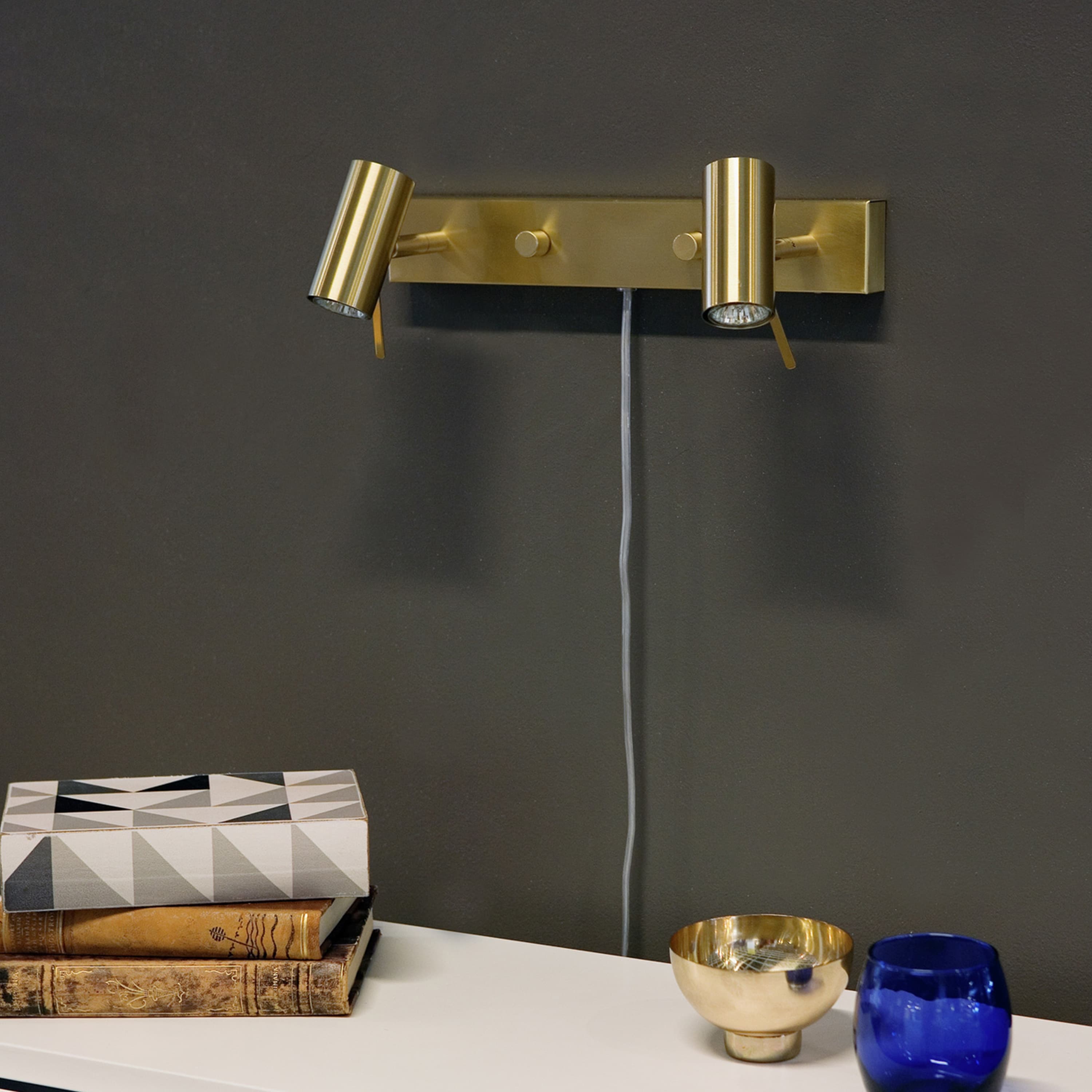 Cato LED Wandleuchte Doppelt Messing