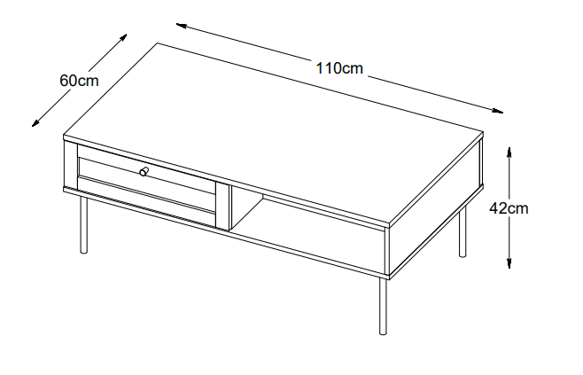 Elin Couchtisch Black 110cm