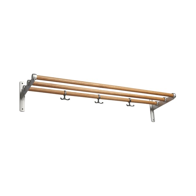 Nostalgi Hut-/Schuhablage Eiche/Aluminium 100cm