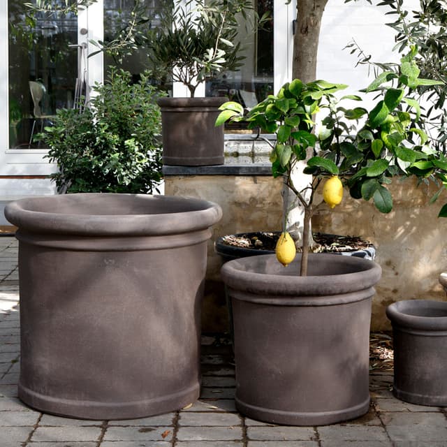 Cilindro Pot Raw Grey Terracotta Ø62